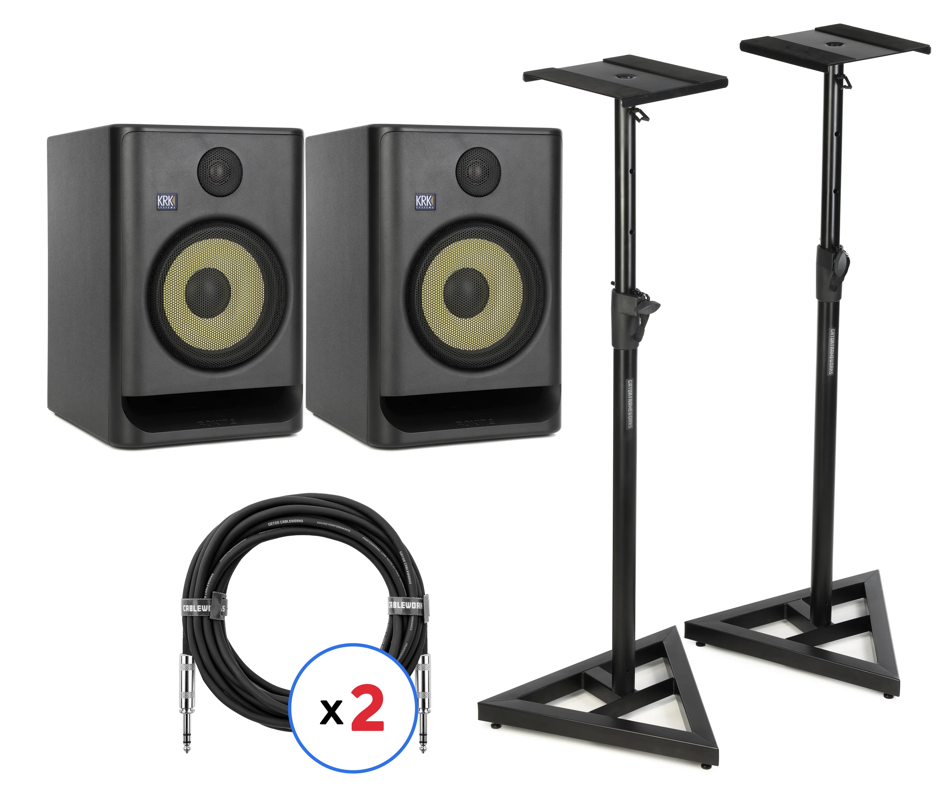 KRK ROKIT 8 G5 8英寸有源录音室监听音箱（一对装，含支架与线材）