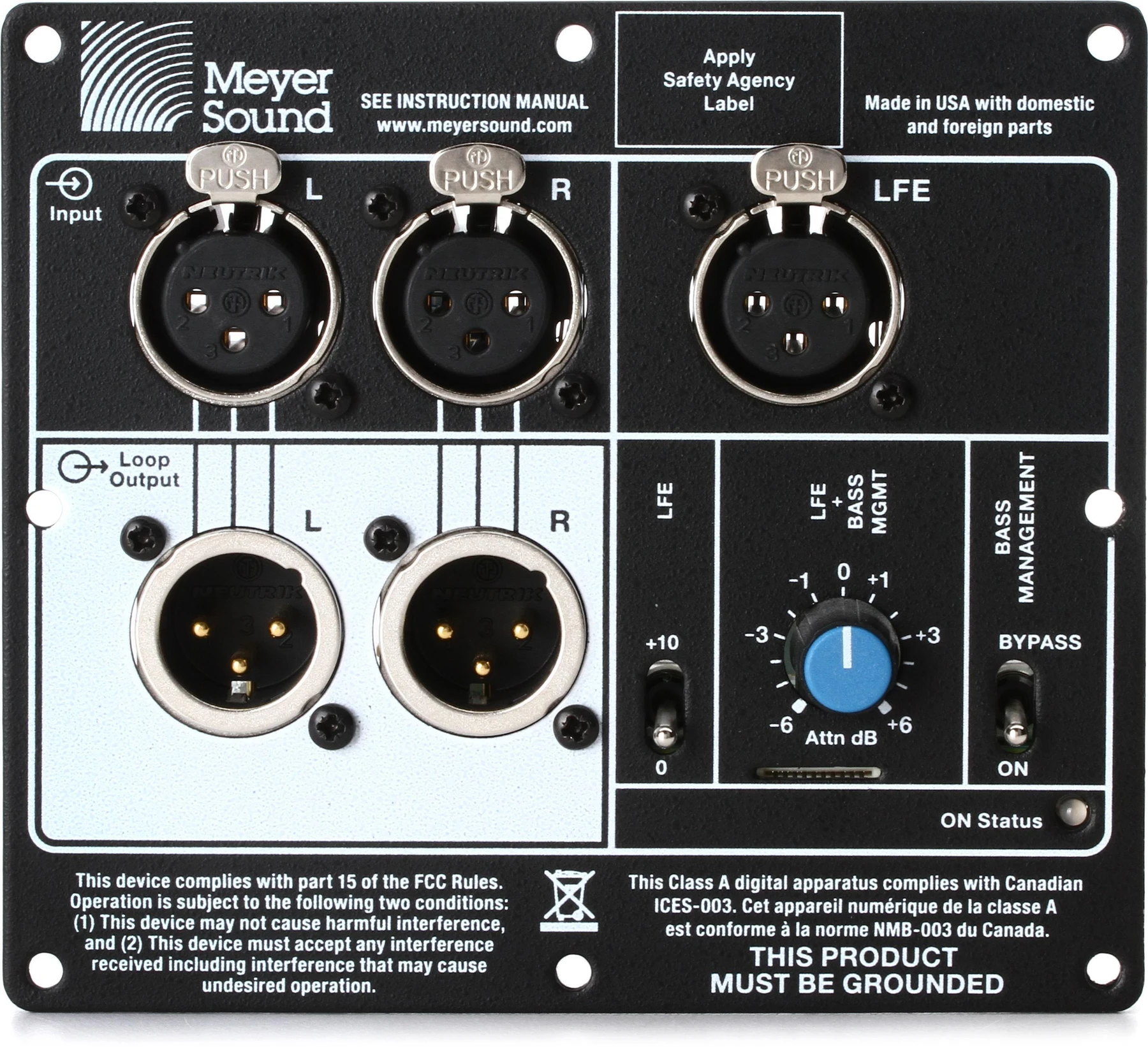 Meyer Sound 2.1集成输入模块（适配Amie-Sub超低音箱）