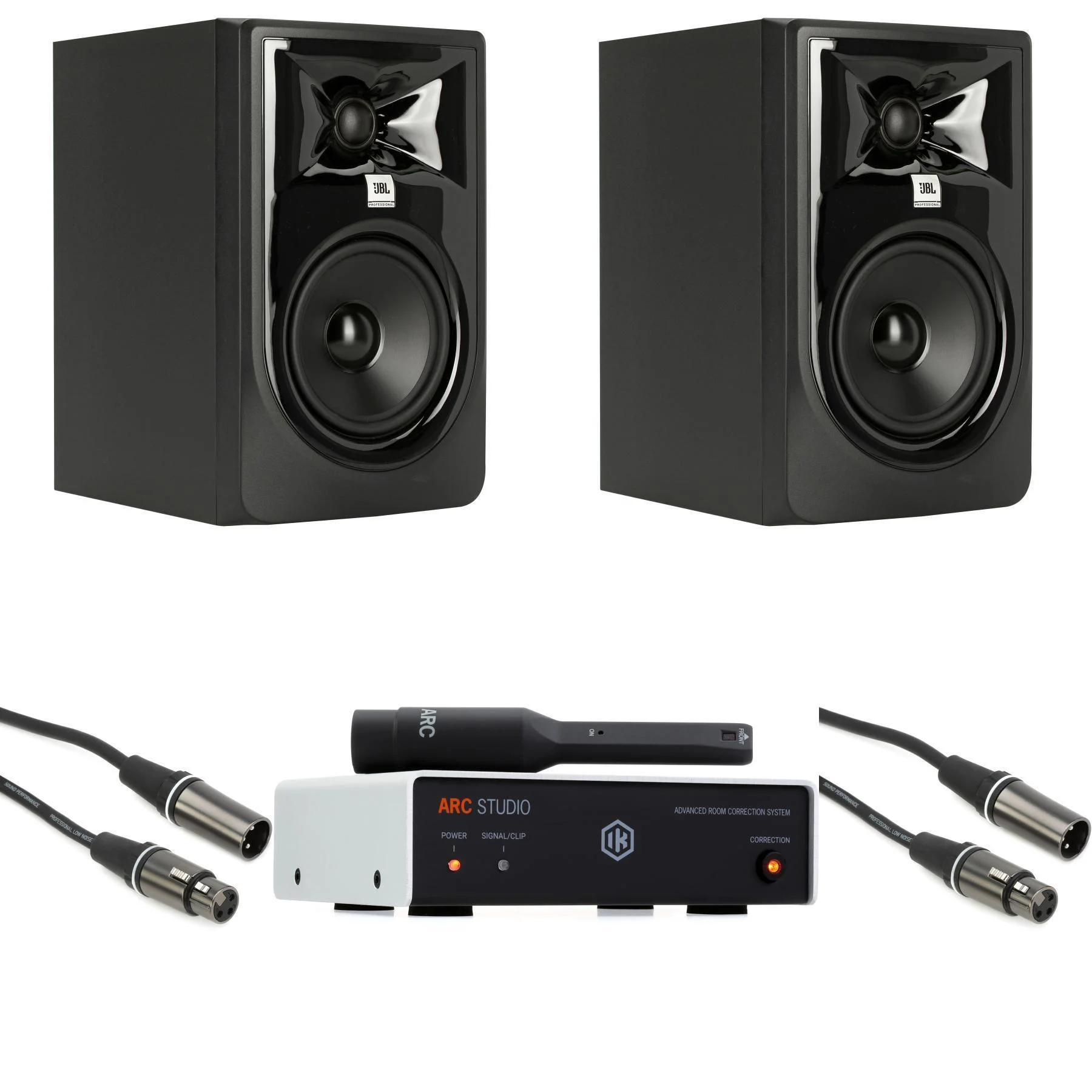JBL 305P MkII 5英寸有源工作室监听音箱（一对）+ IK Multimedia ARC Studio 高级房间声学校正系统