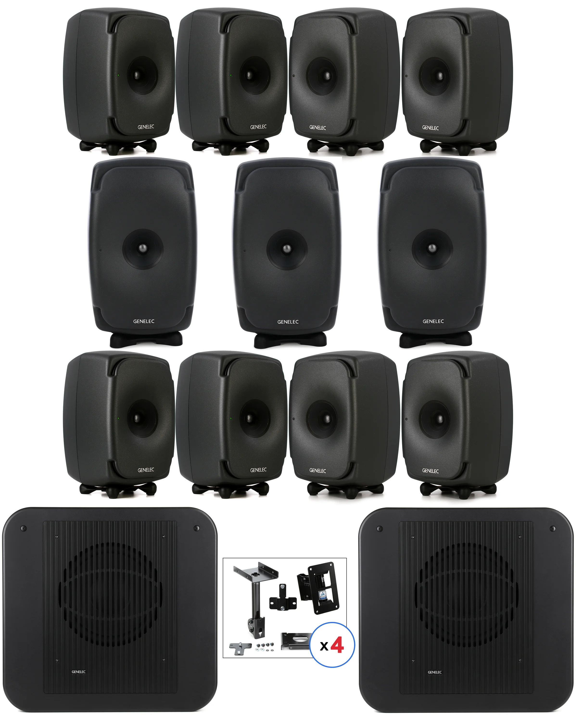 真力 7.1.4 沉浸式音频工作室监听音箱系统
