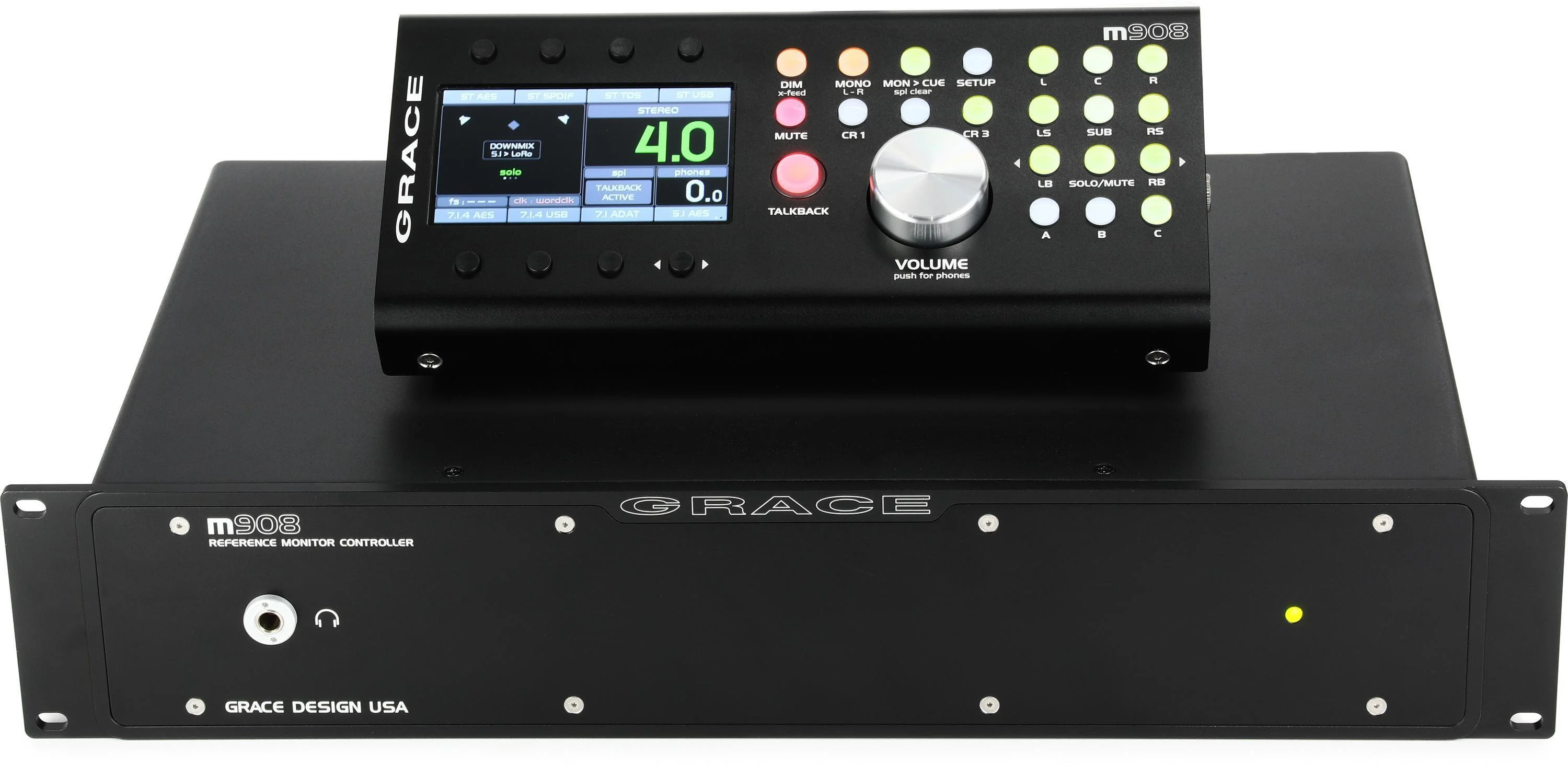 Grace Design m908 环绕声监听控制器（预装1张8通道ADC卡+1张Dante卡）