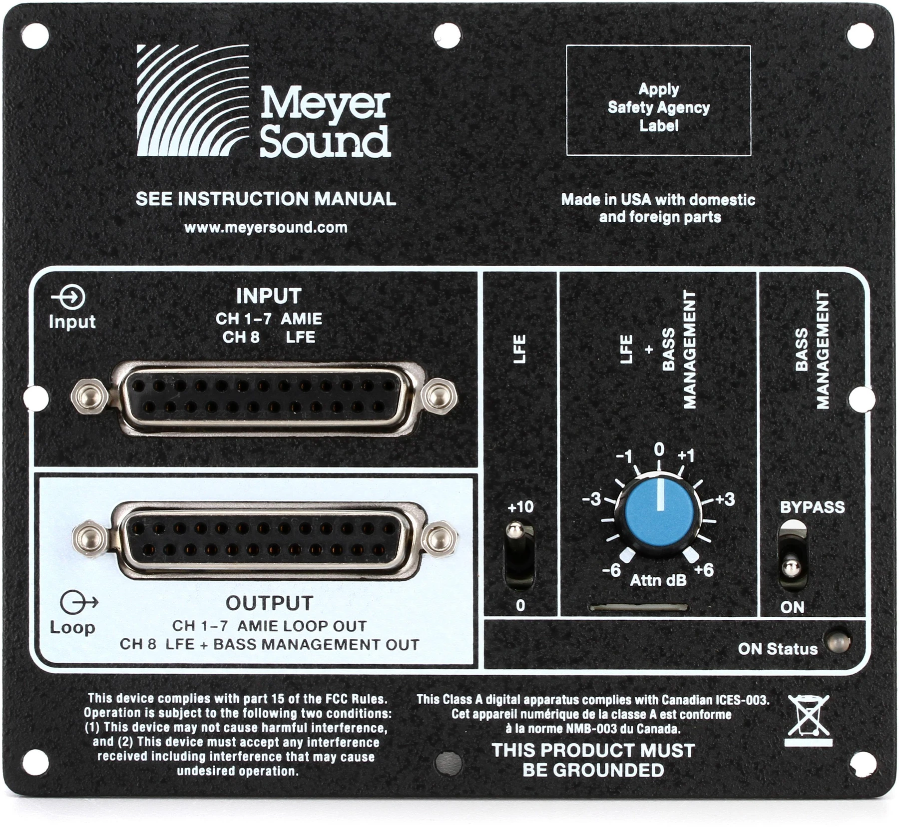 Meyer Sound 适用于Amie-Sub的7.1集成输入模块