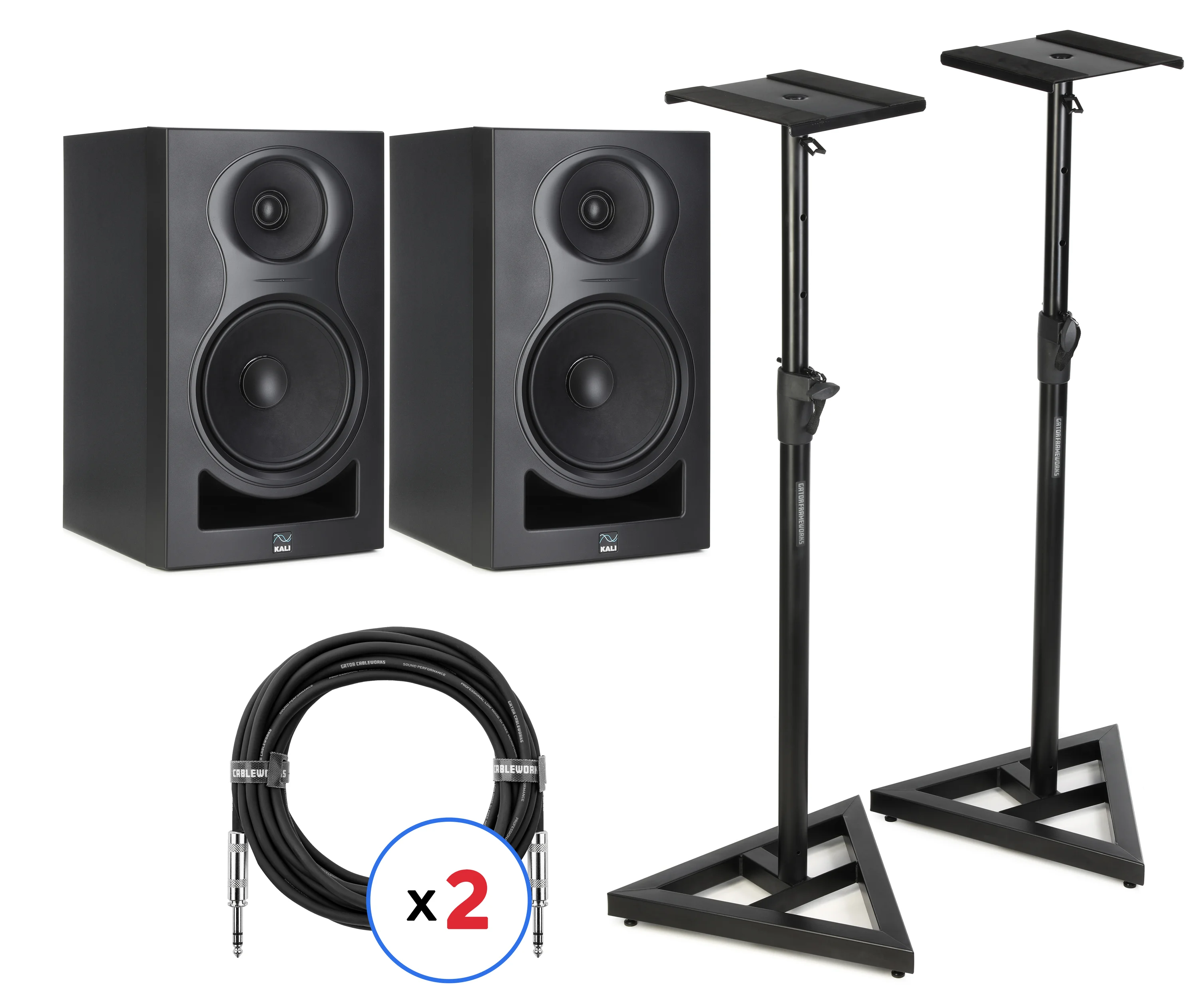 Kali Audio IN-8 V2 8英寸有源工作室监听音箱（一对）+ 支架及线材
