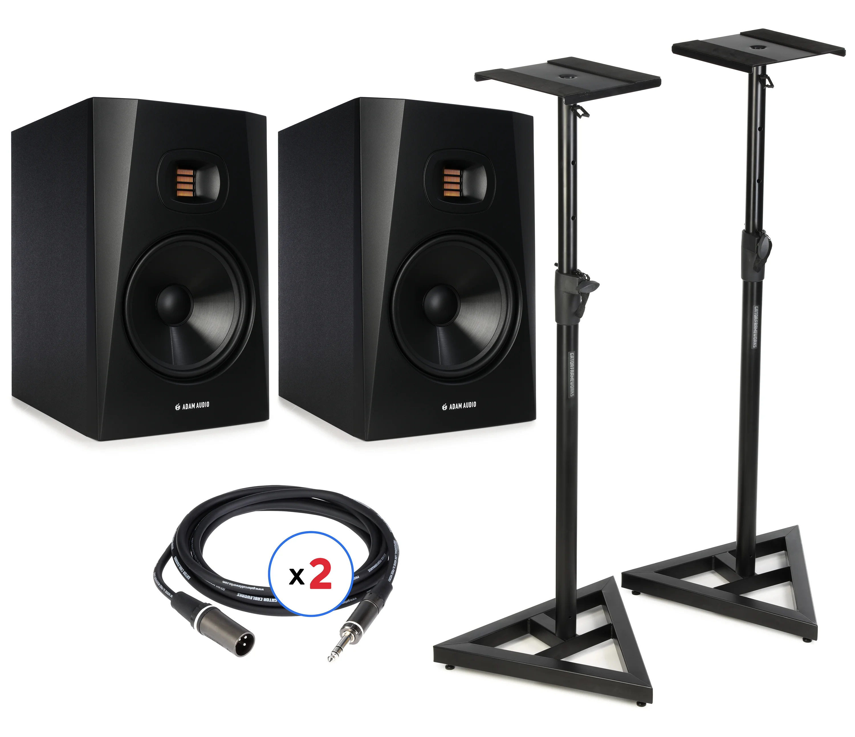 ADAM Audio T8V 8英寸有源工作室监听音箱（一对）+ 支架及线材