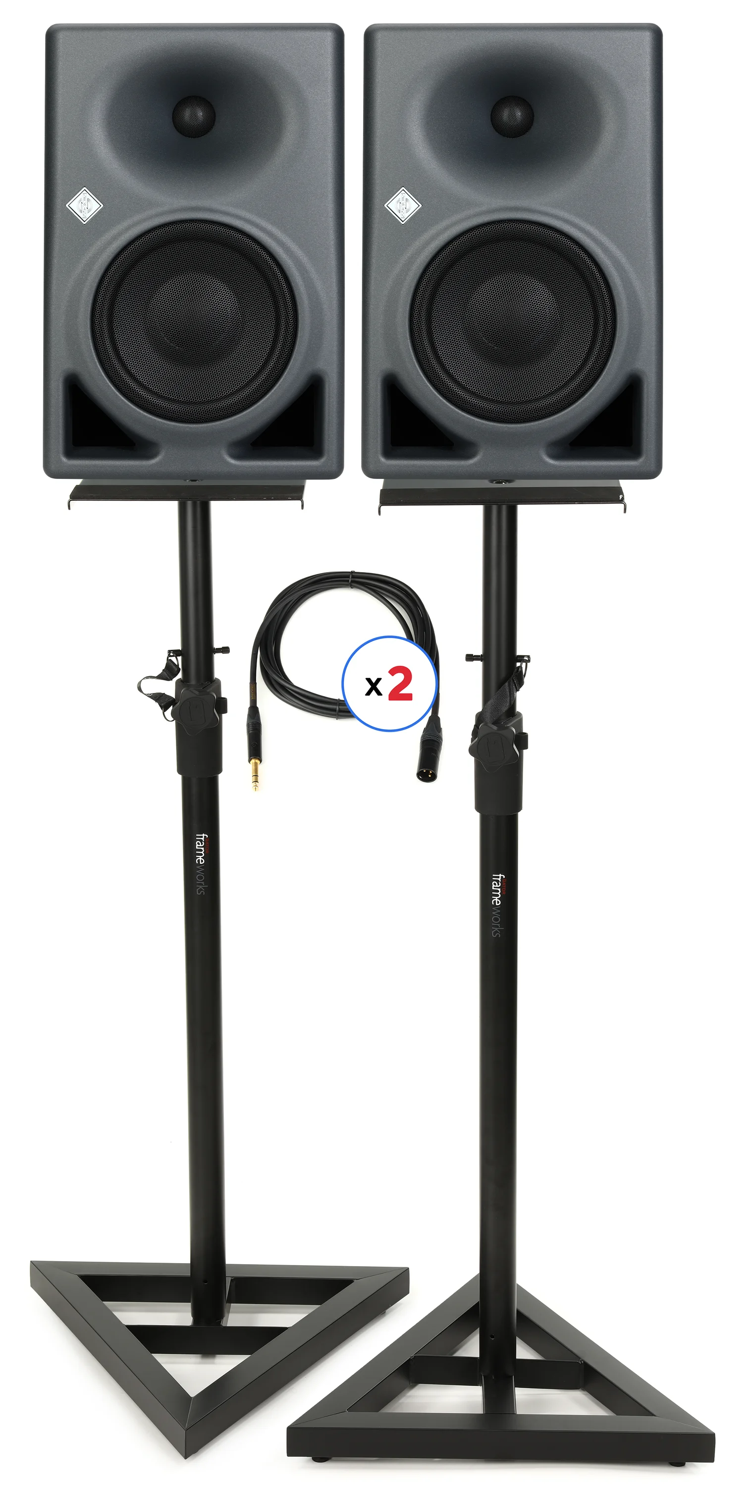 纽曼 KH 150 6.5英寸两路有源工作室监听音箱（一对）含支架及线材 - 无烟煤色