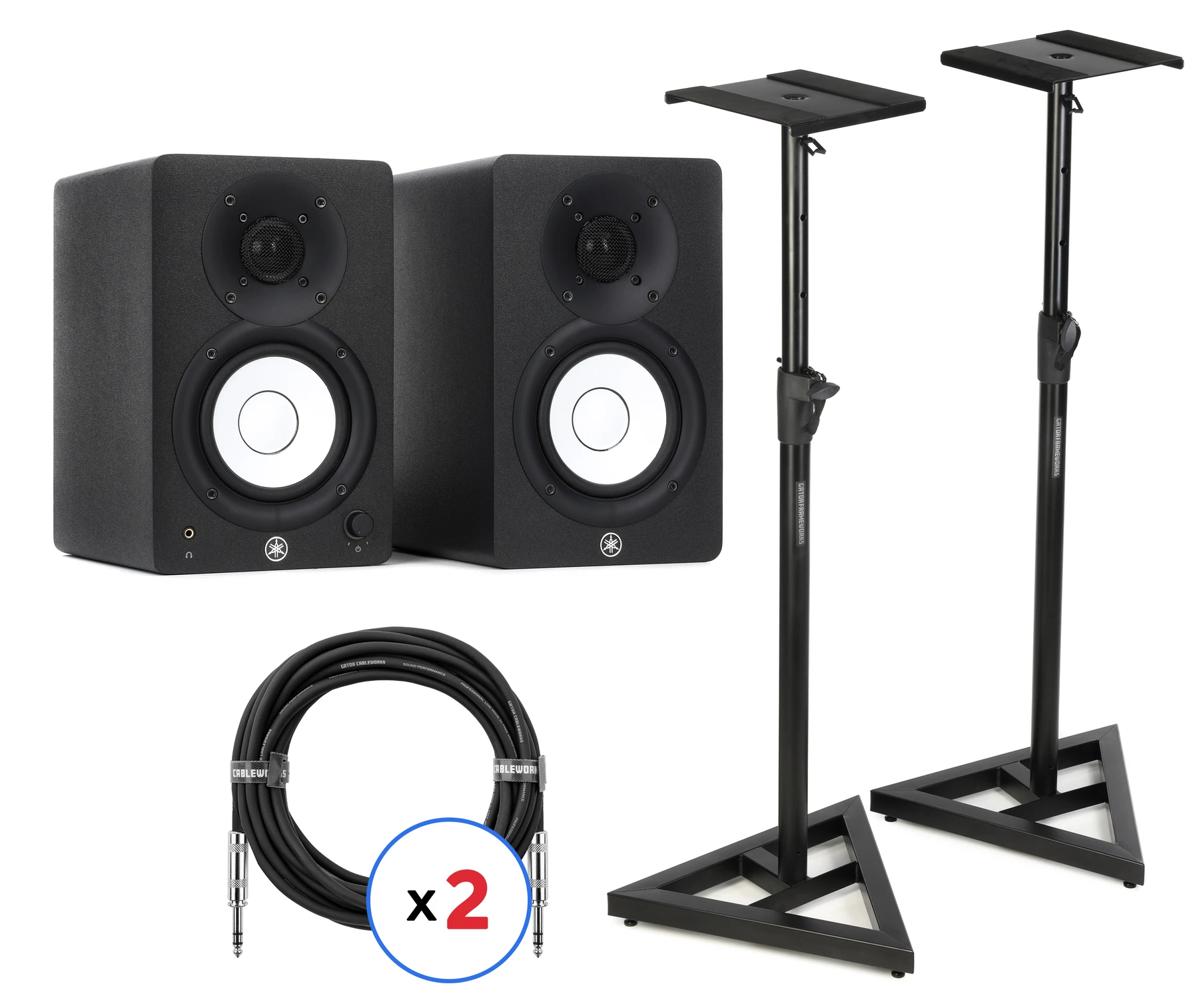 雅马哈 HS3 3.5英寸有源工作室监听音箱（一对）含支架及线材