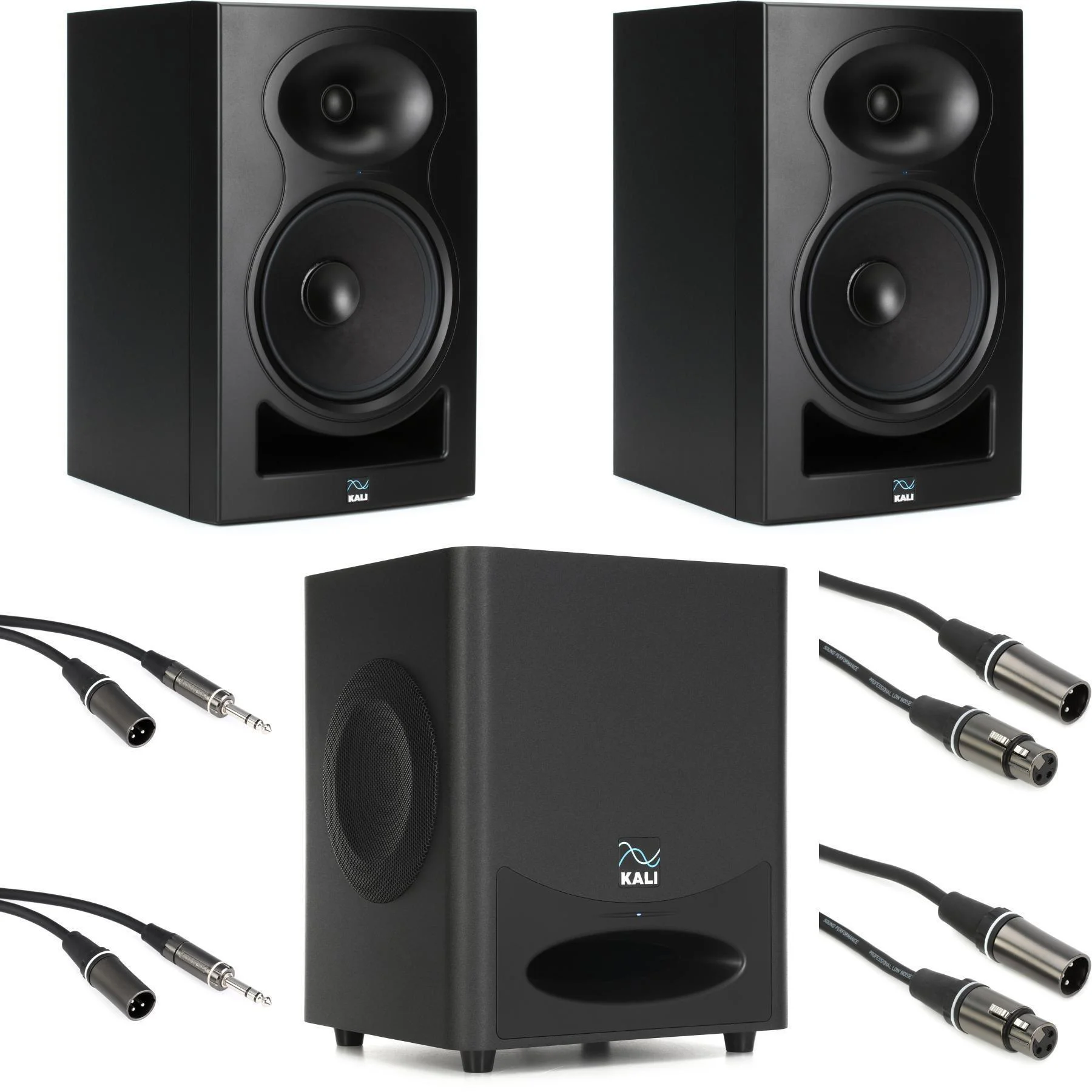 Kali Audio LP-8 V2 8英寸有源工作室监听音箱（一对）搭配WS-6.2双6.5英寸有源低音炮套装