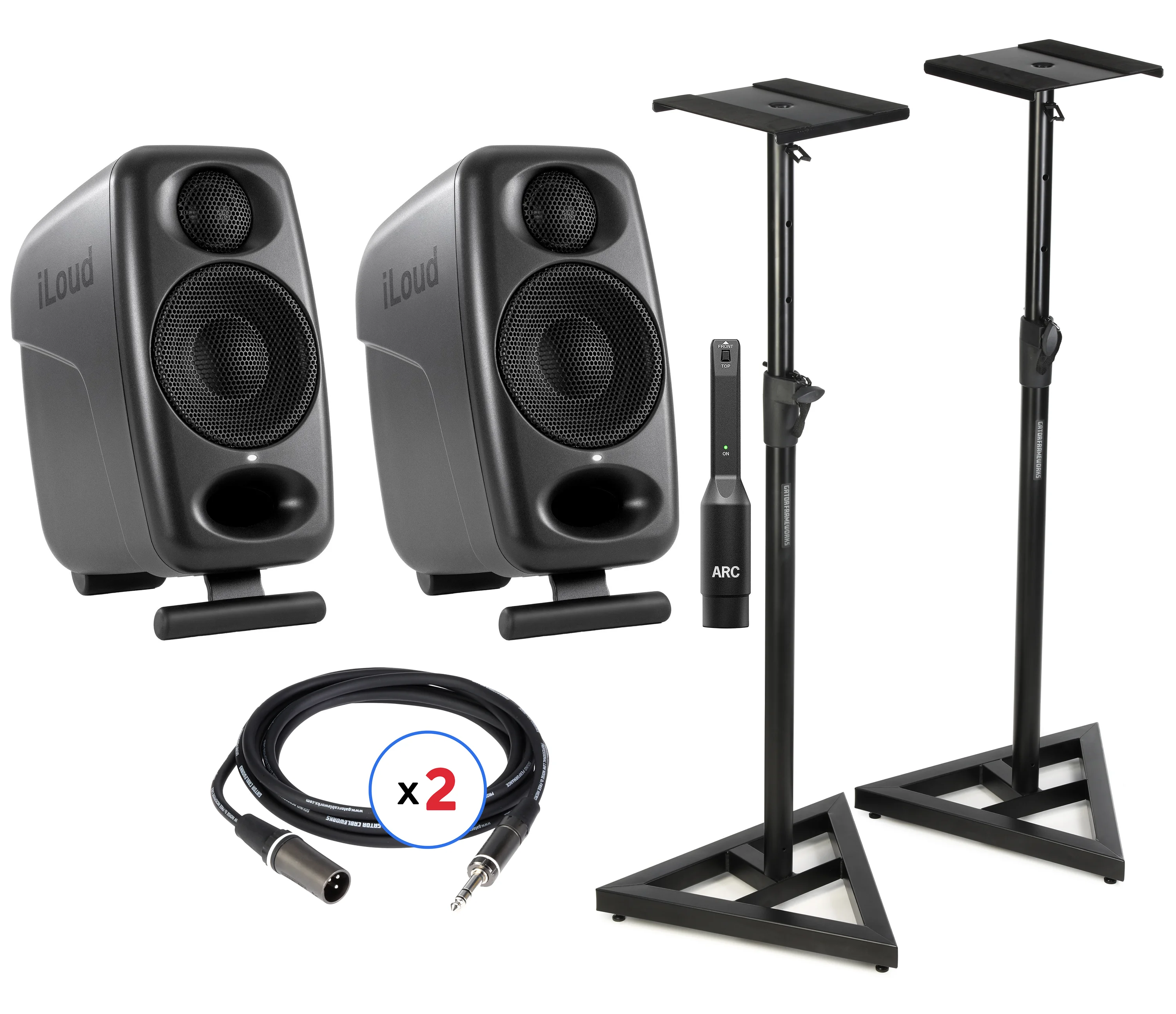 IK Multimedia iLoud Micro Monitor Pro 监听音箱（一对）含支架及线材 - 黑色