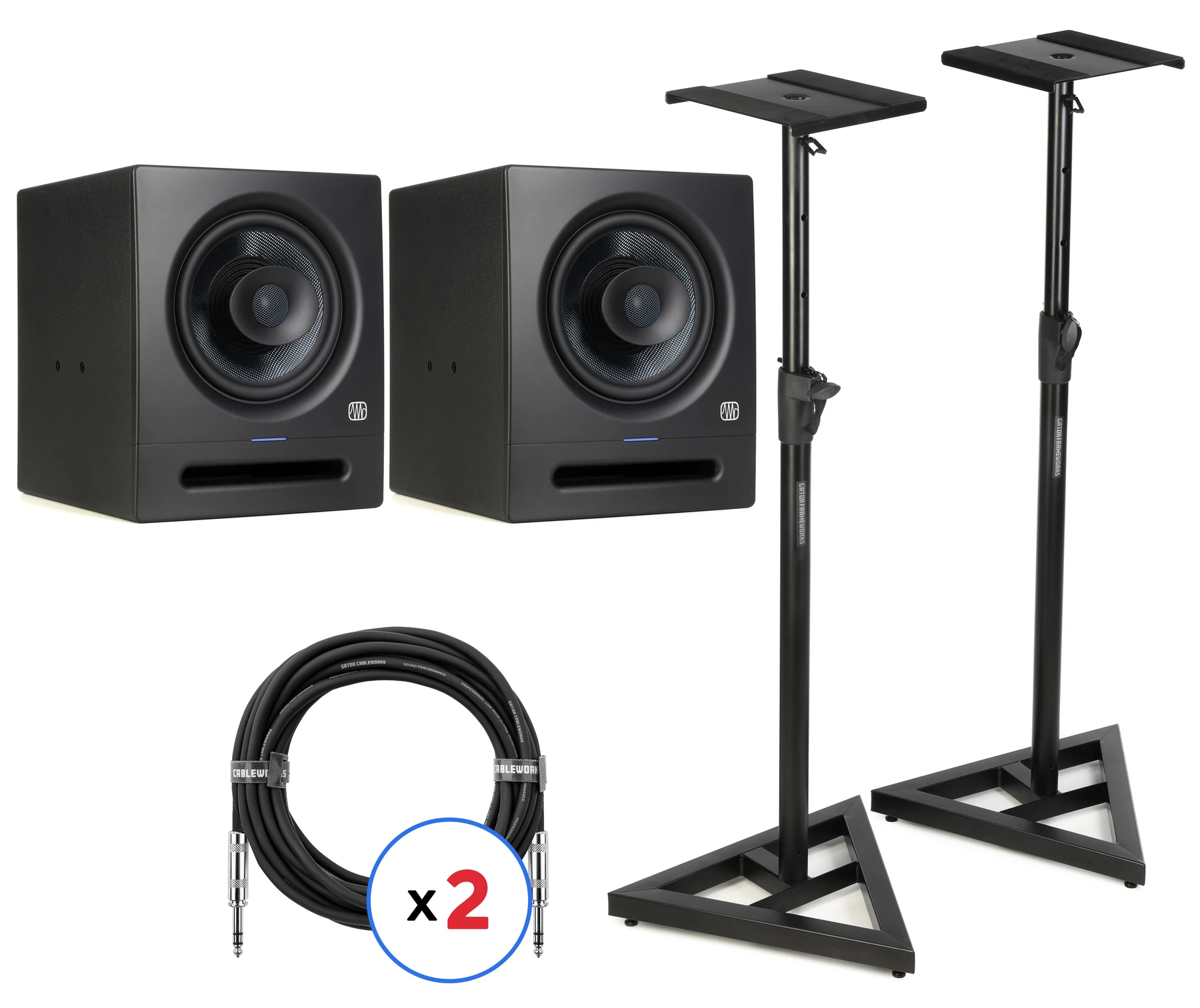 PreSonus Eris Pro 8 8英寸有源工作室监听音箱（一对）含支架及线材