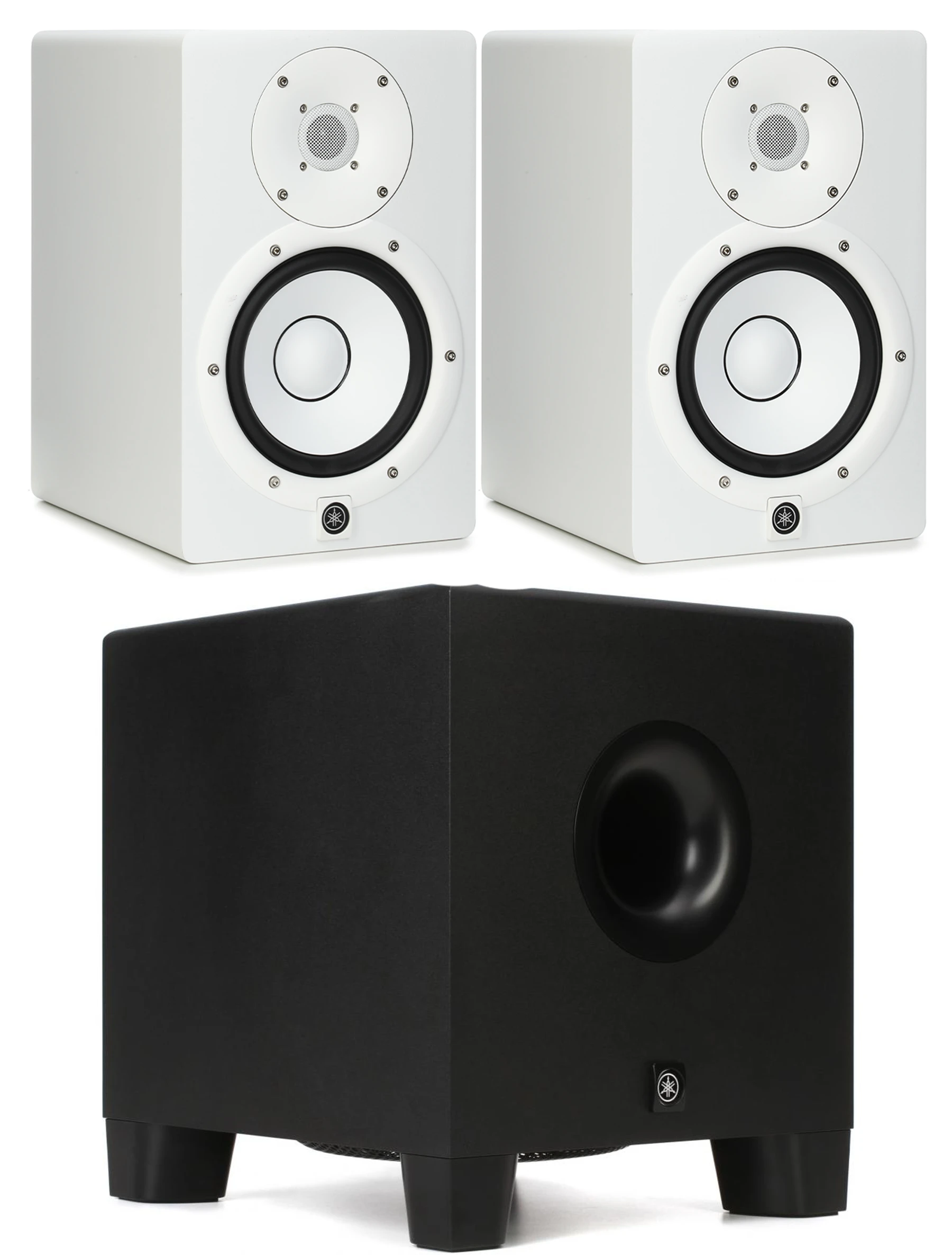 雅马哈 HS7W 白色6.5英寸监听音箱搭配HS8S低音炮
