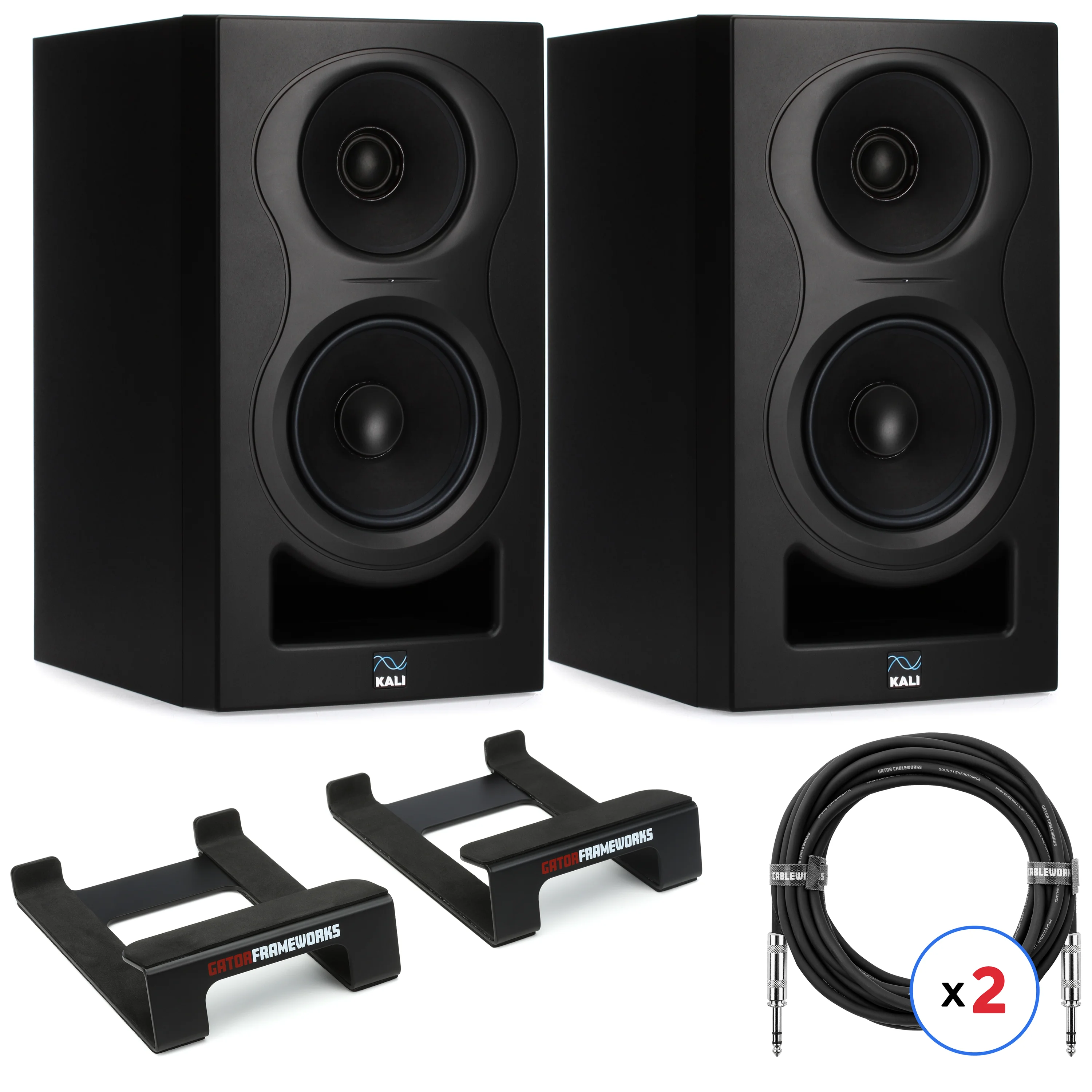 Kali Audio IN-5 5英寸有源工作室监听音箱（一对）含楔形支架及线材