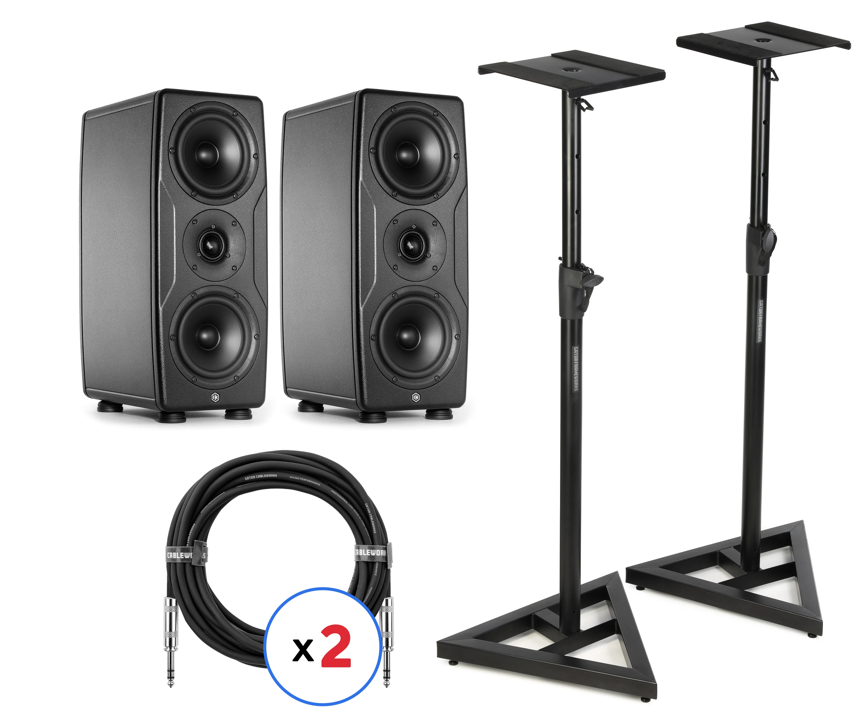 IK Multimedia iLoud Precision MTM MKII 有源工作室监听音箱（一对）含支架及线材