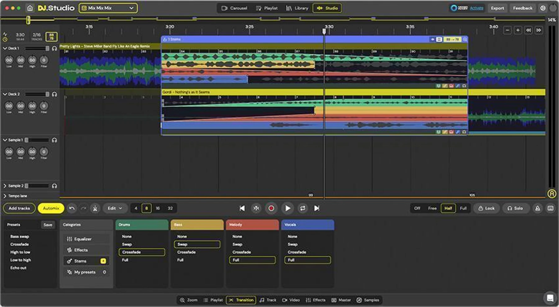 DJ.Studio Pro + Stems DJ 套曲 DAW 软件