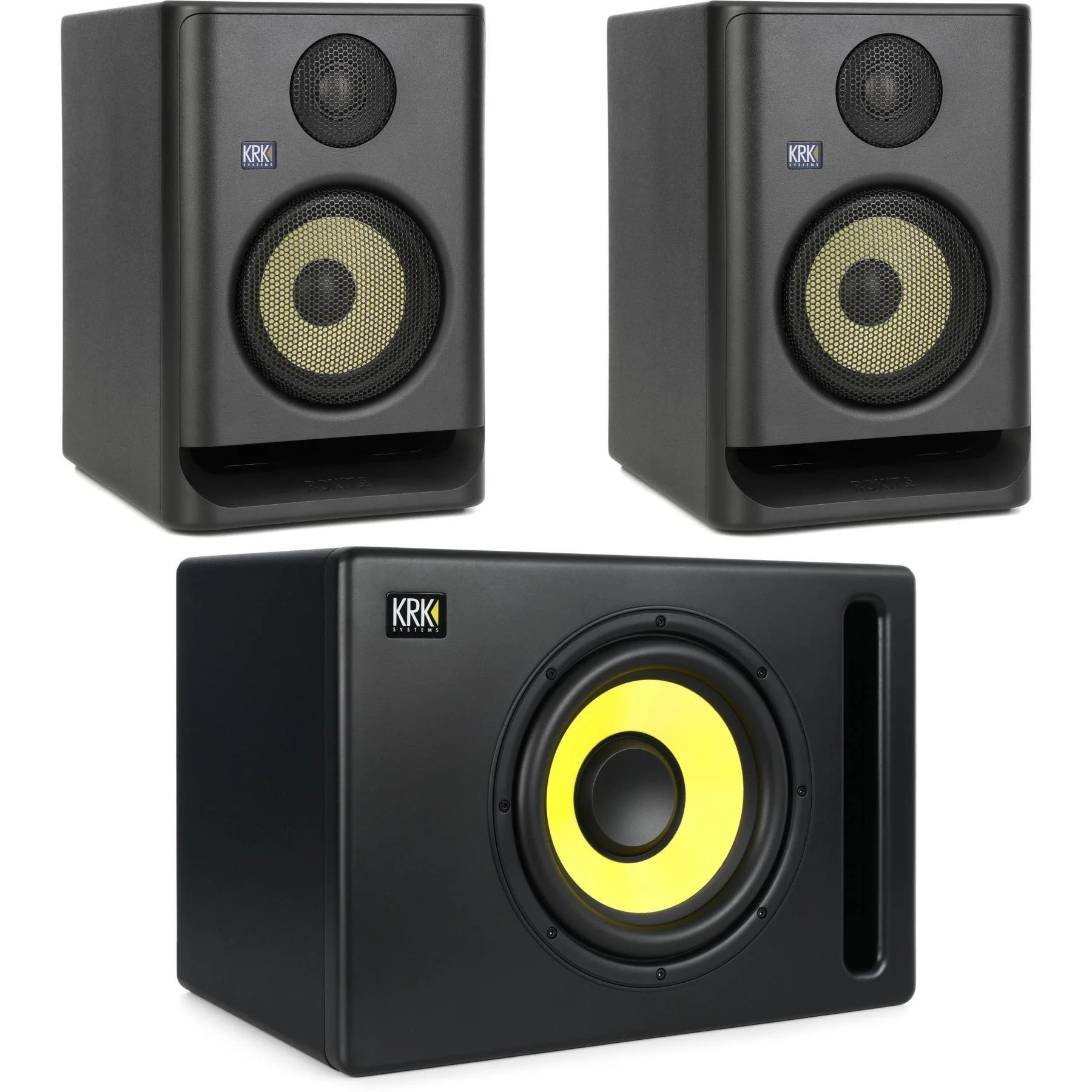 KRK ROKIT 5 G5 5英寸有源工作室监听音箱（一对）搭配S10.4 10英寸有源工作室低音炮 - 黑色