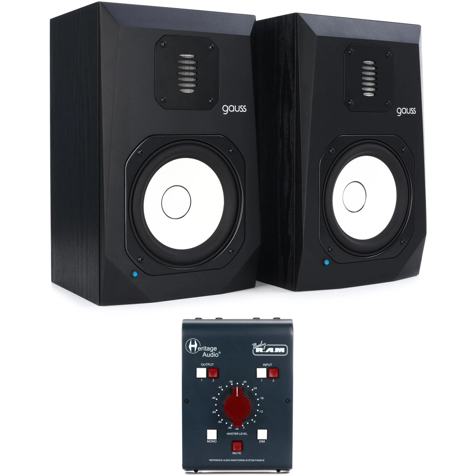 Heritage Audio Gauss 7 有源工作室参考监听音箱（一对）搭配Baby RAM 双通道监听系统套装