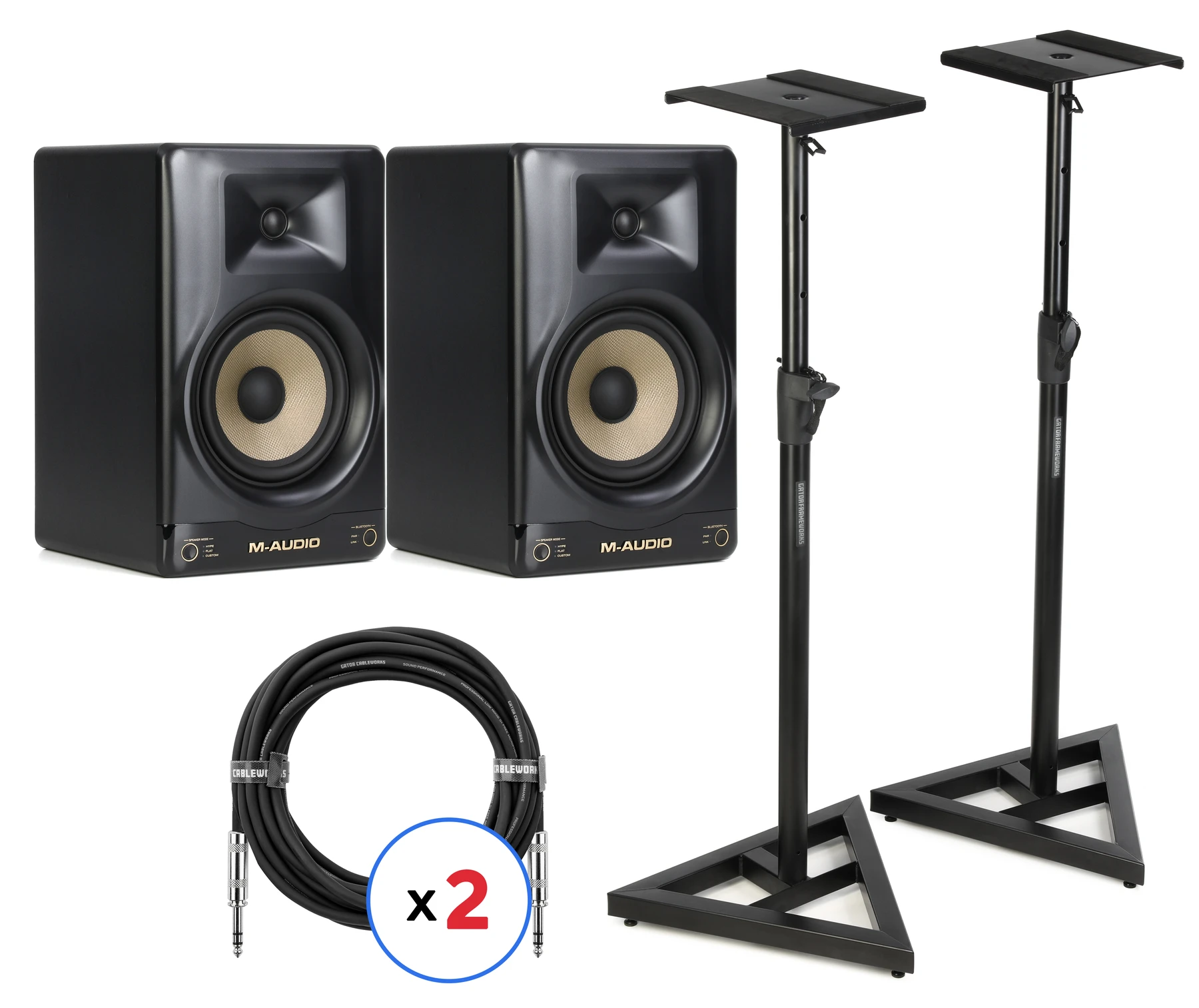 M-Audio Forty Sixty 6.5英寸有源工作室监听音箱（一对）含支架及线材
