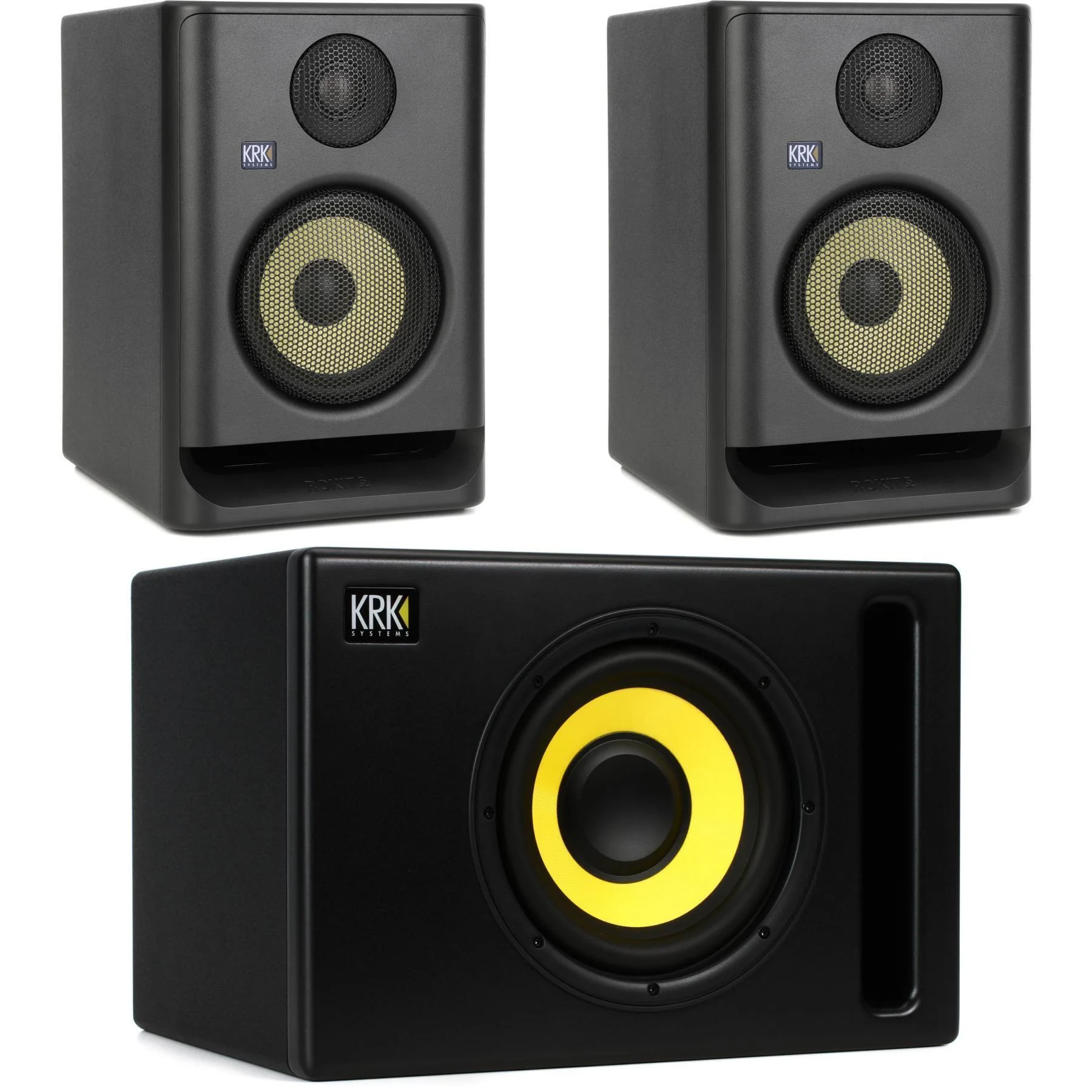 KRK ROKIT 5 G5 5英寸有源工作室监听音箱（一对）搭配S8.4 8英寸有源工作室低音炮 - 黑色