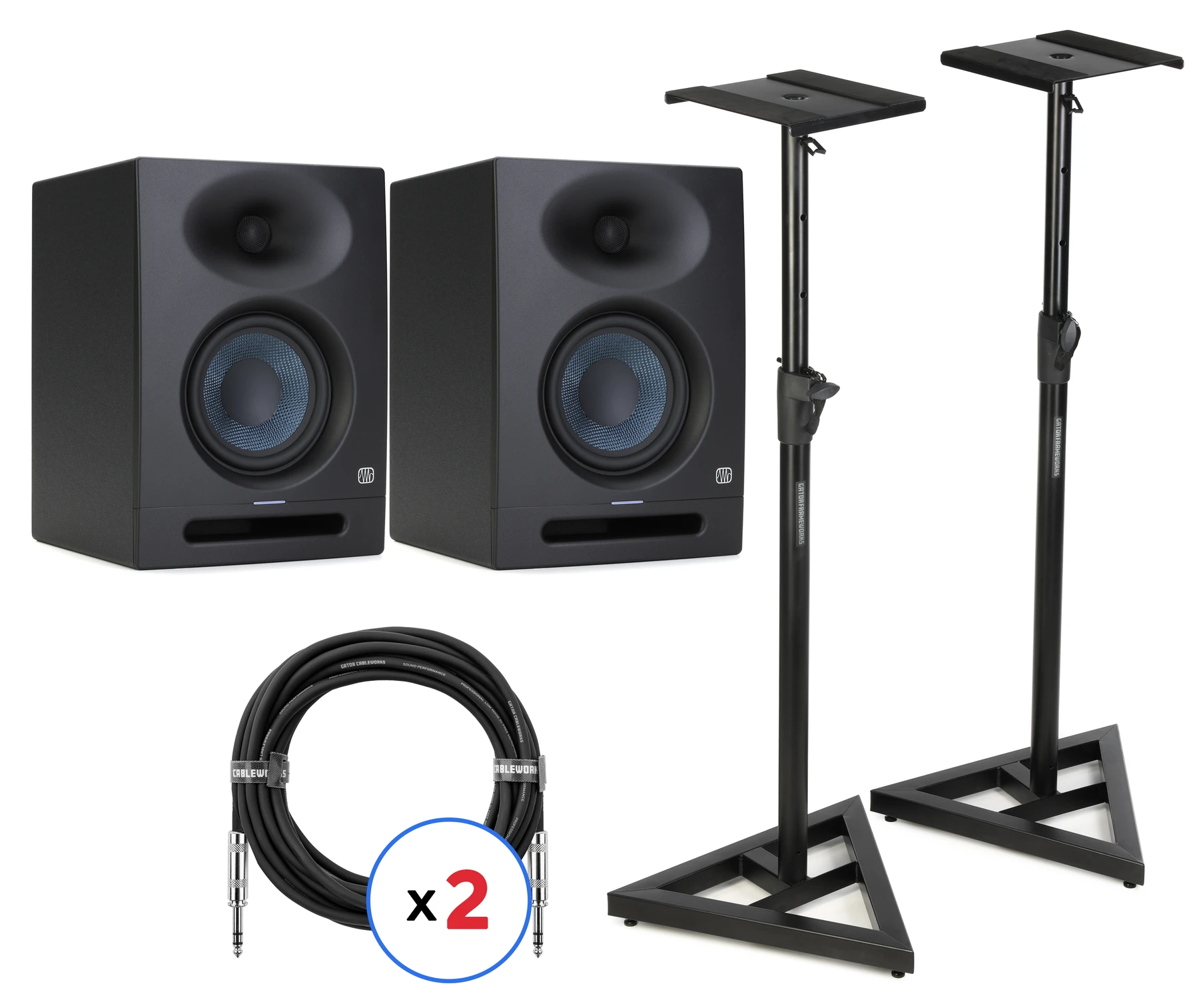 PreSonus Eris Studio 5 5.25英寸有源工作室监听音箱（一对）含支架及线材