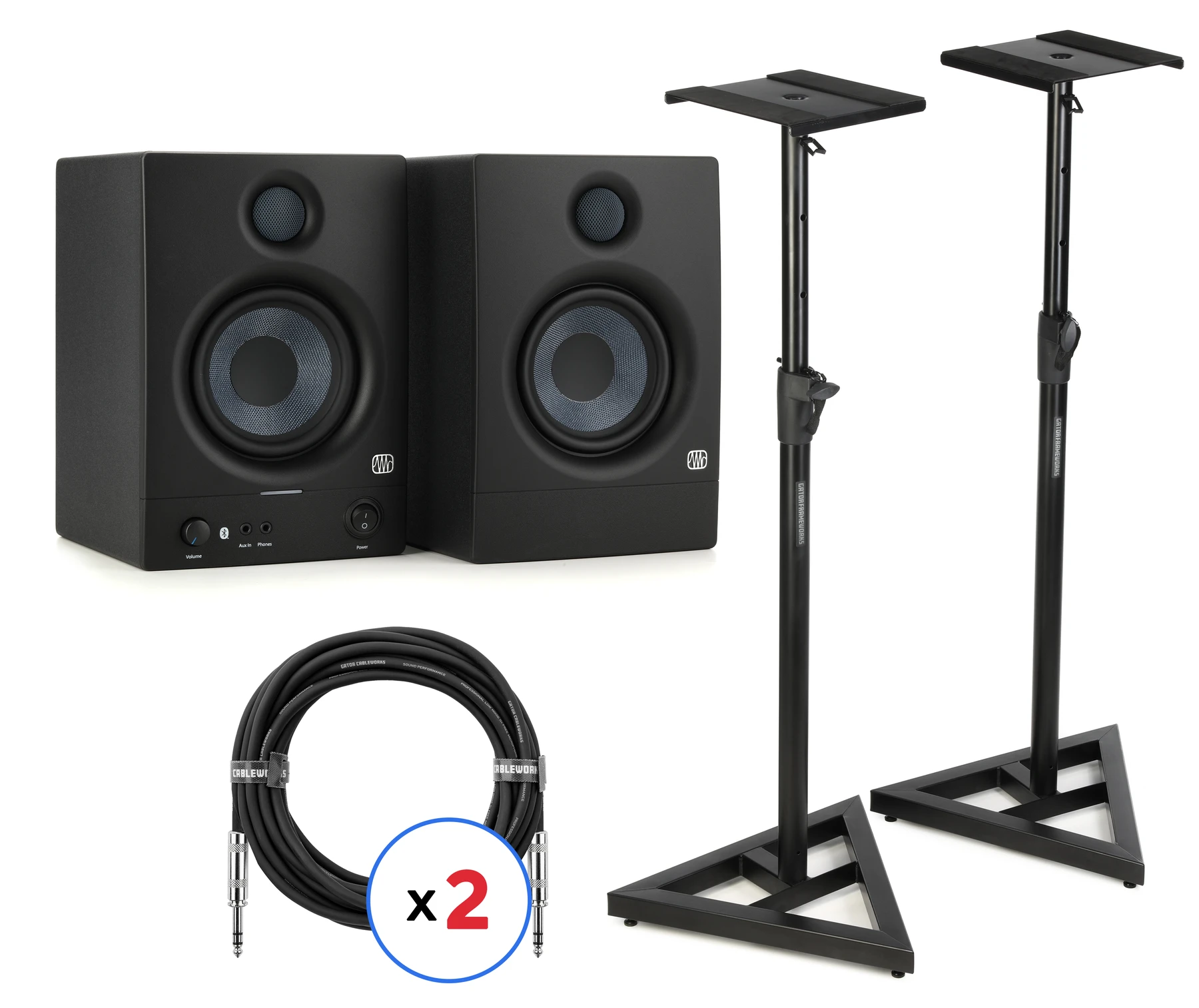 PreSonus Eris 4.5BT 4.5英寸有源蓝牙工作室监听音箱（一对）含支架及线材