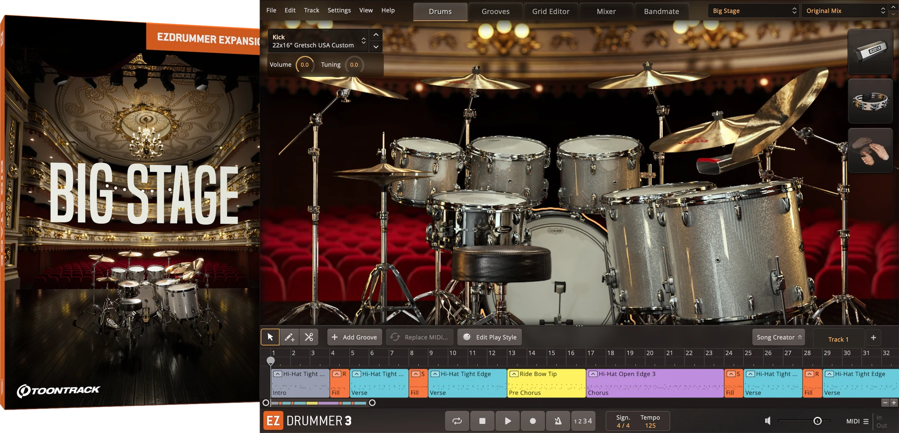 Toontrack Big Stage EZX 音色扩展包