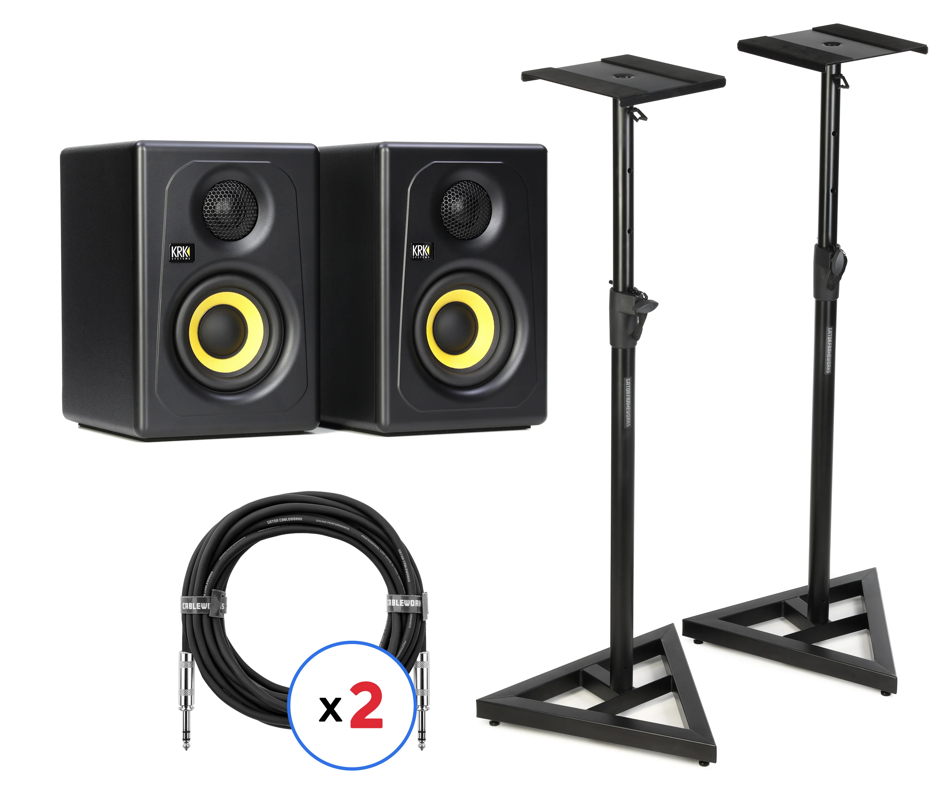 KRK Kreate 3 有源工作室监听音箱（一对）含支架及线材