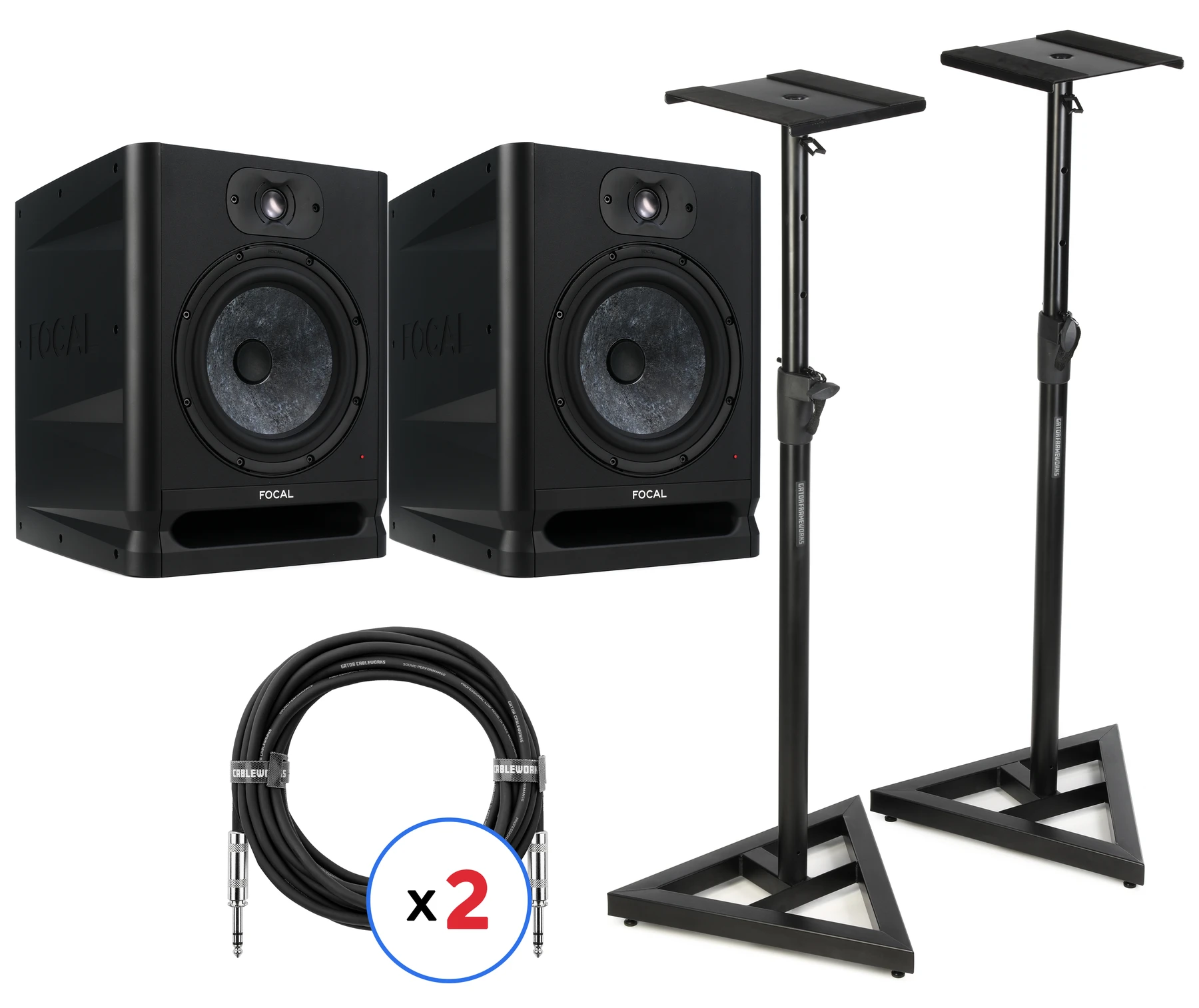 劲浪 Alpha 80 Evo 8英寸有源工作室监听音箱（一对）含支架及线材