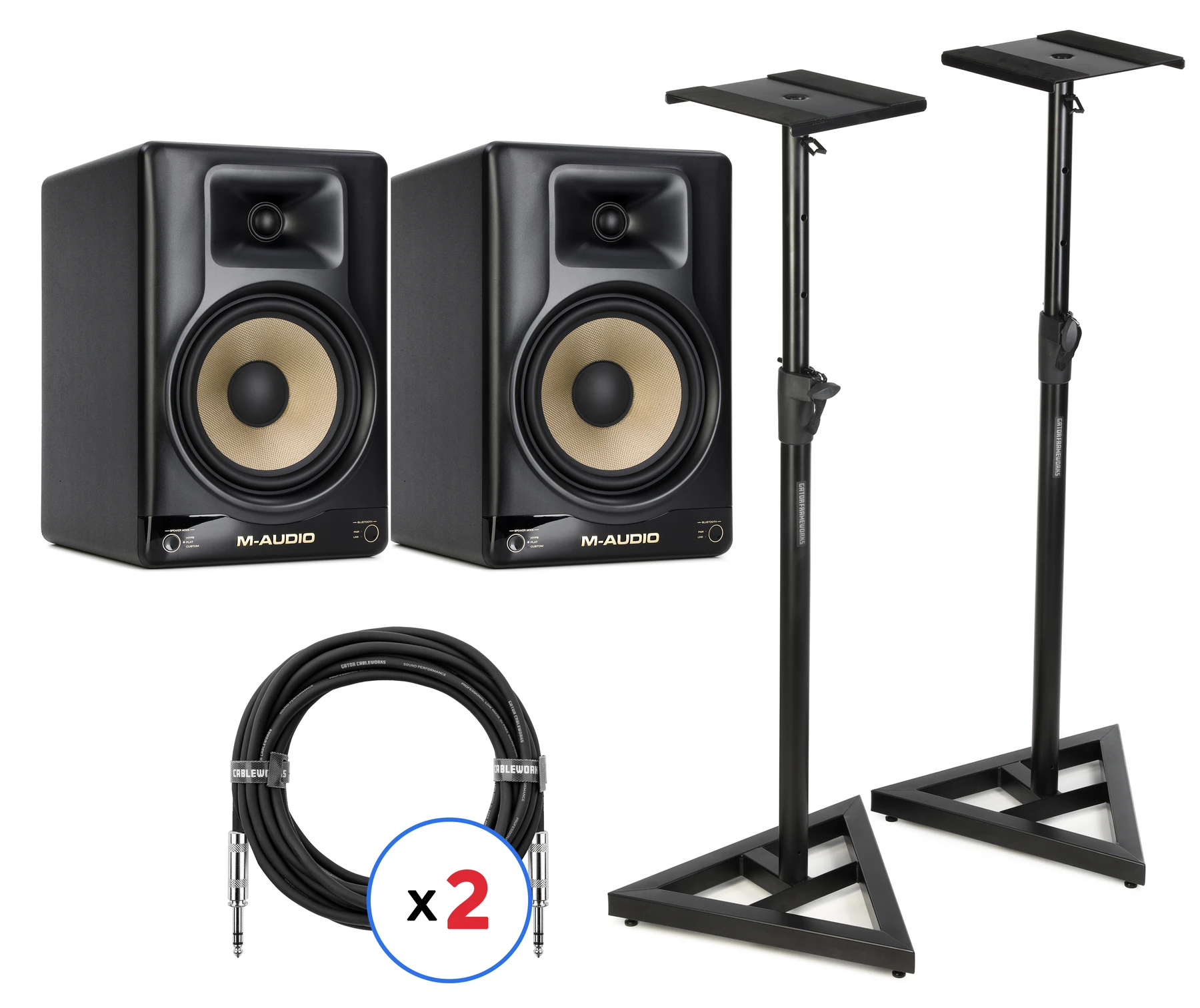 M-Audio Forty Eighty 8英寸有源工作室监听音箱（一对）含支架及线材