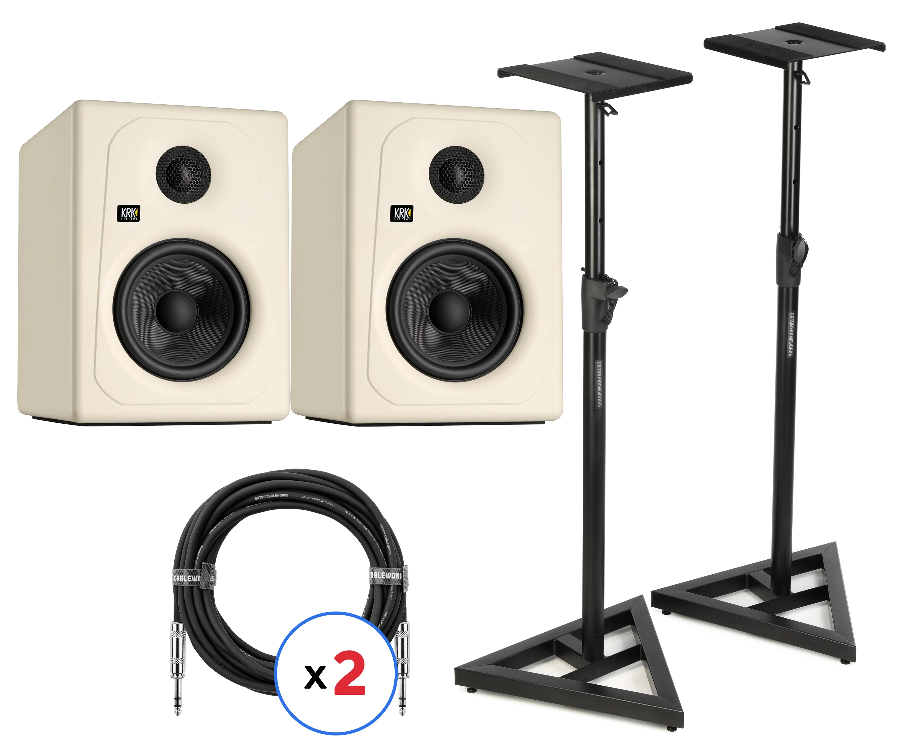 KRK Kreate 5 有源工作室监听音箱（一对）含支架及线材 - 拿铁色