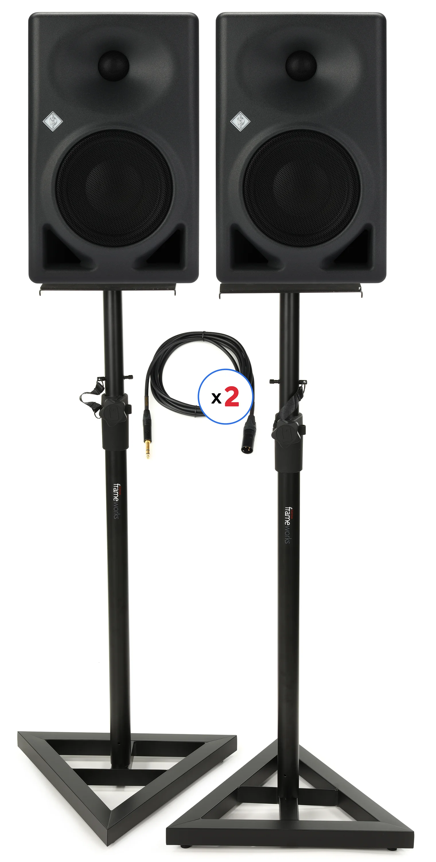 纽曼 KH 120 II DSP 有源工作室监听音箱（一对）含支架及线材 - 无烟煤色