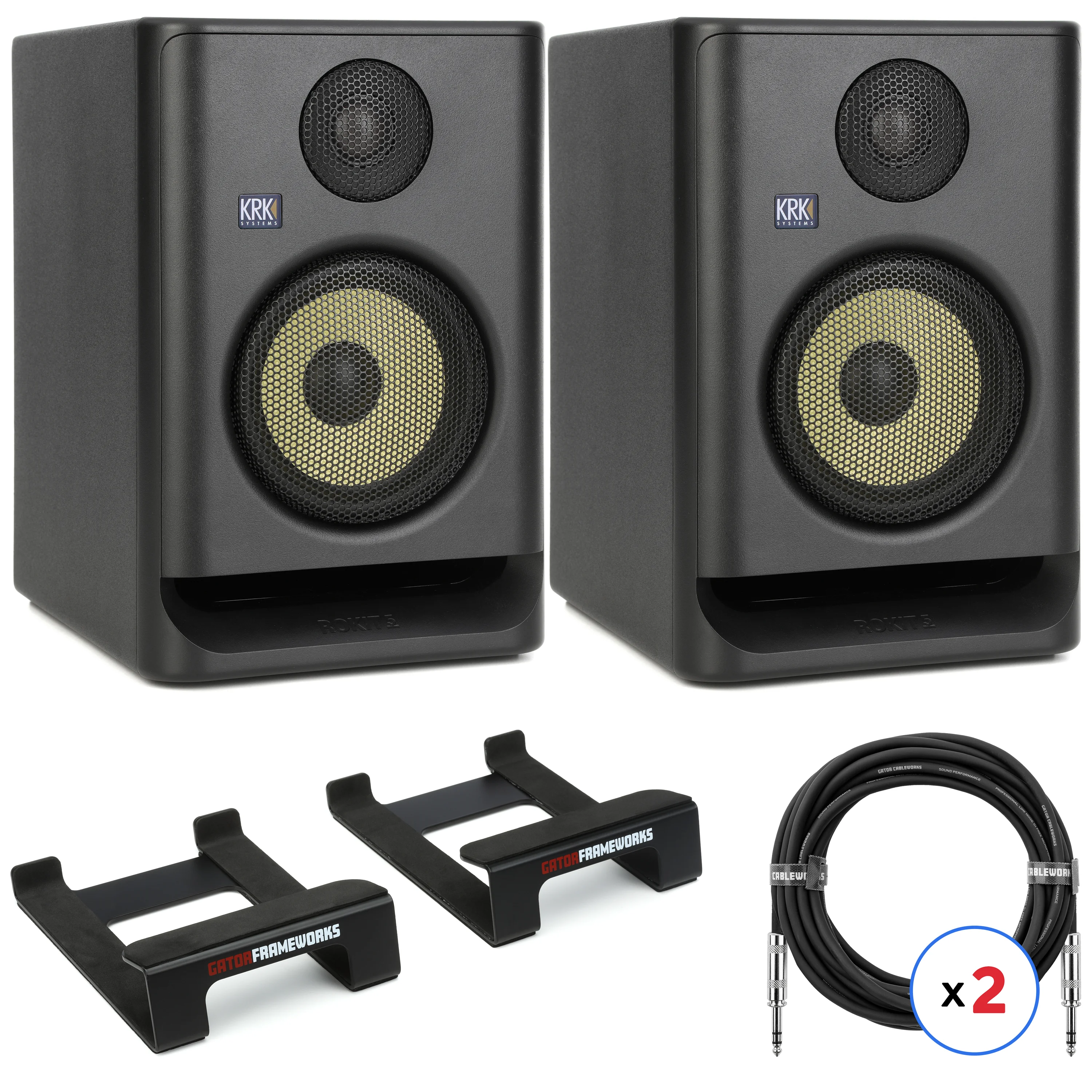 KRK ROKIT 5 G5 有源工作室监听音箱一对（含楔形支架及线材）