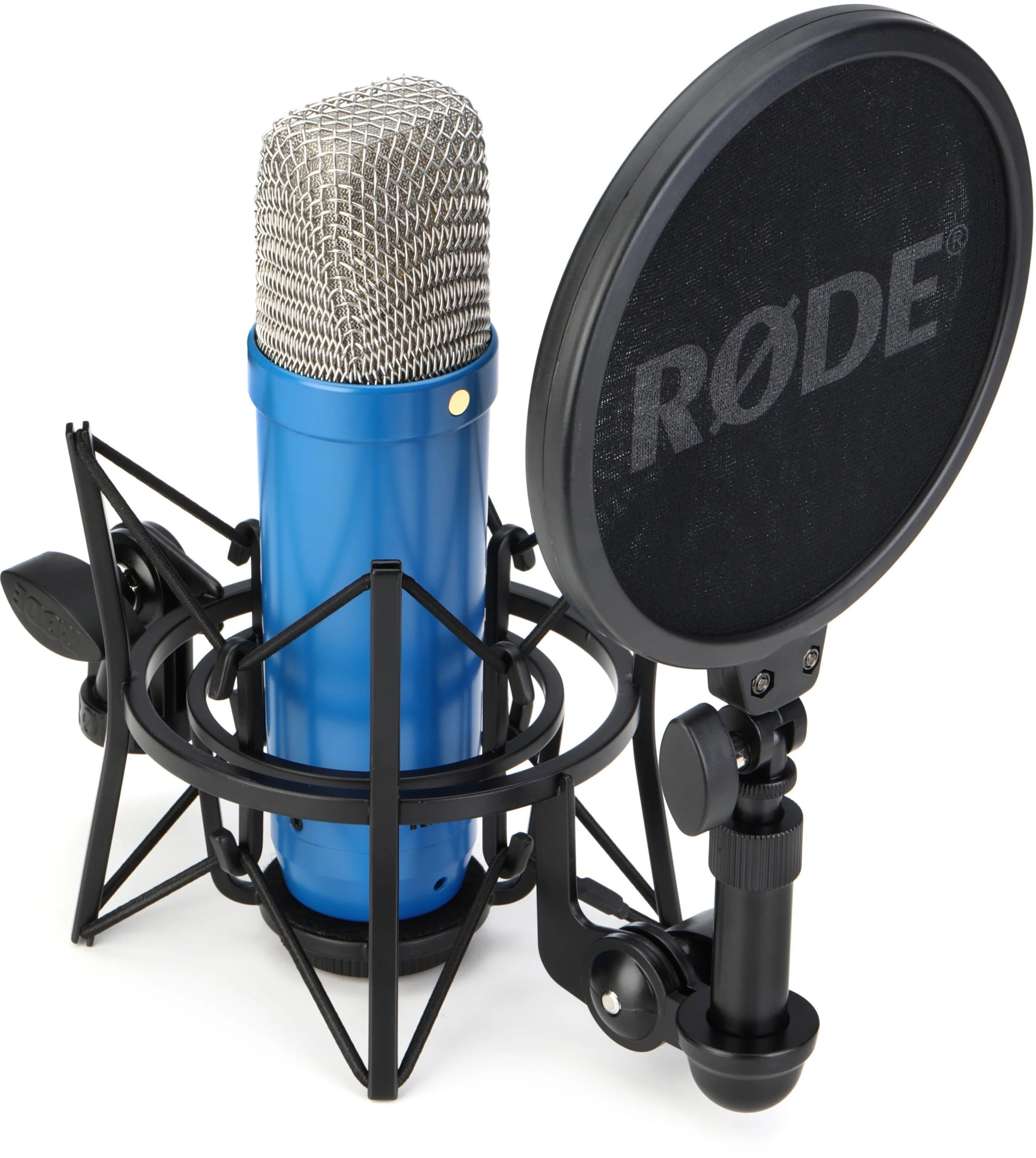 Rode NT1 Signature 系列电容麦克风，配 SM6 防震架和防喷罩 - 钴蓝色