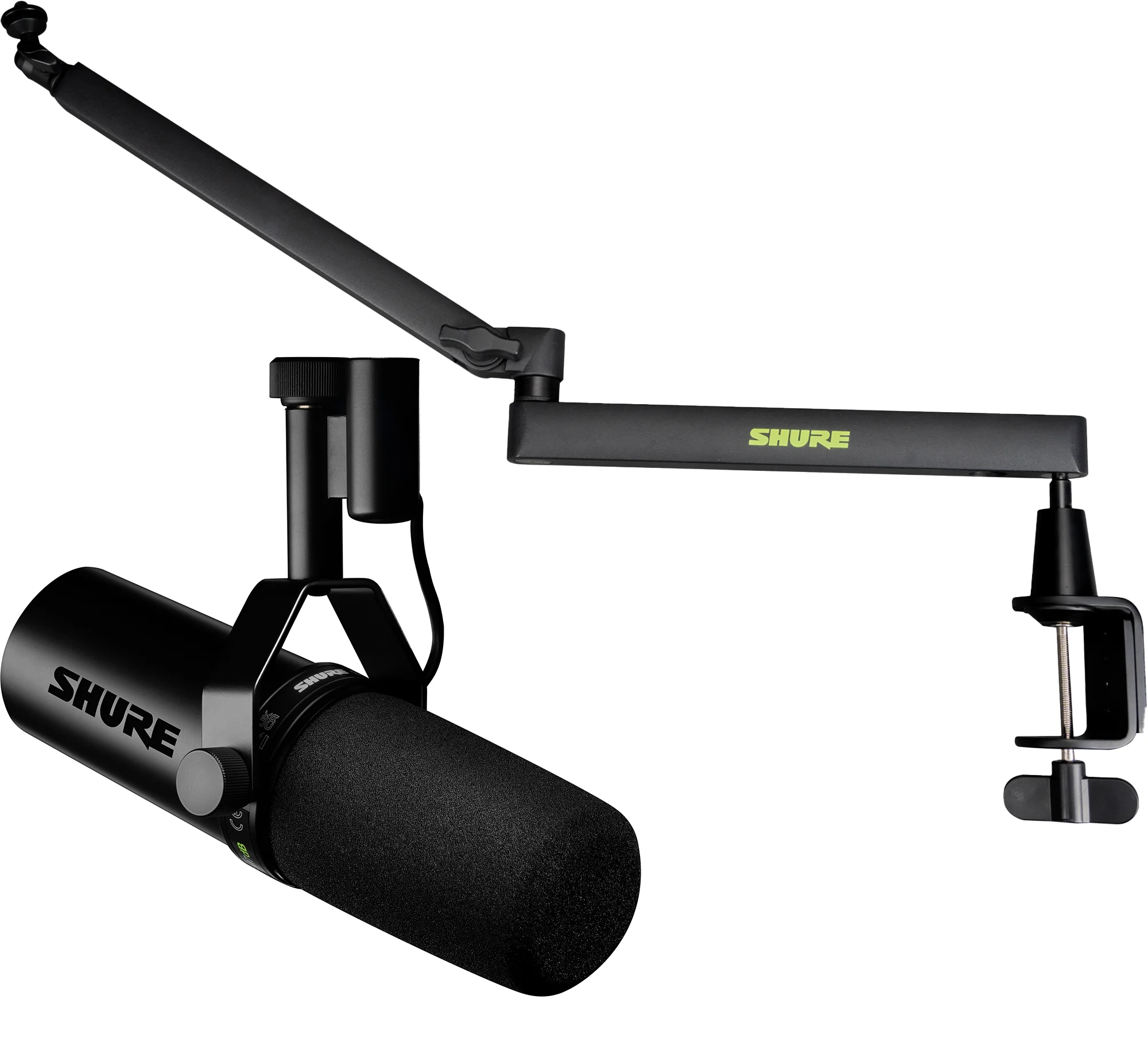 Shure SM7dB 有源动圈麦克风，配低矮型桌面悬臂支架