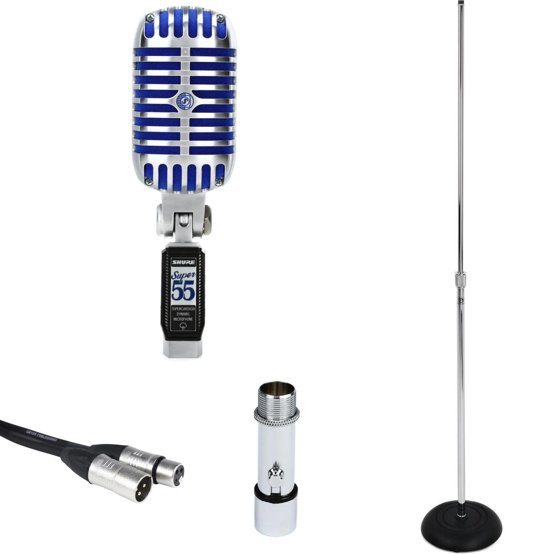 Shure Super 55 Deluxe 超心形动圈人声麦克风和支架套装