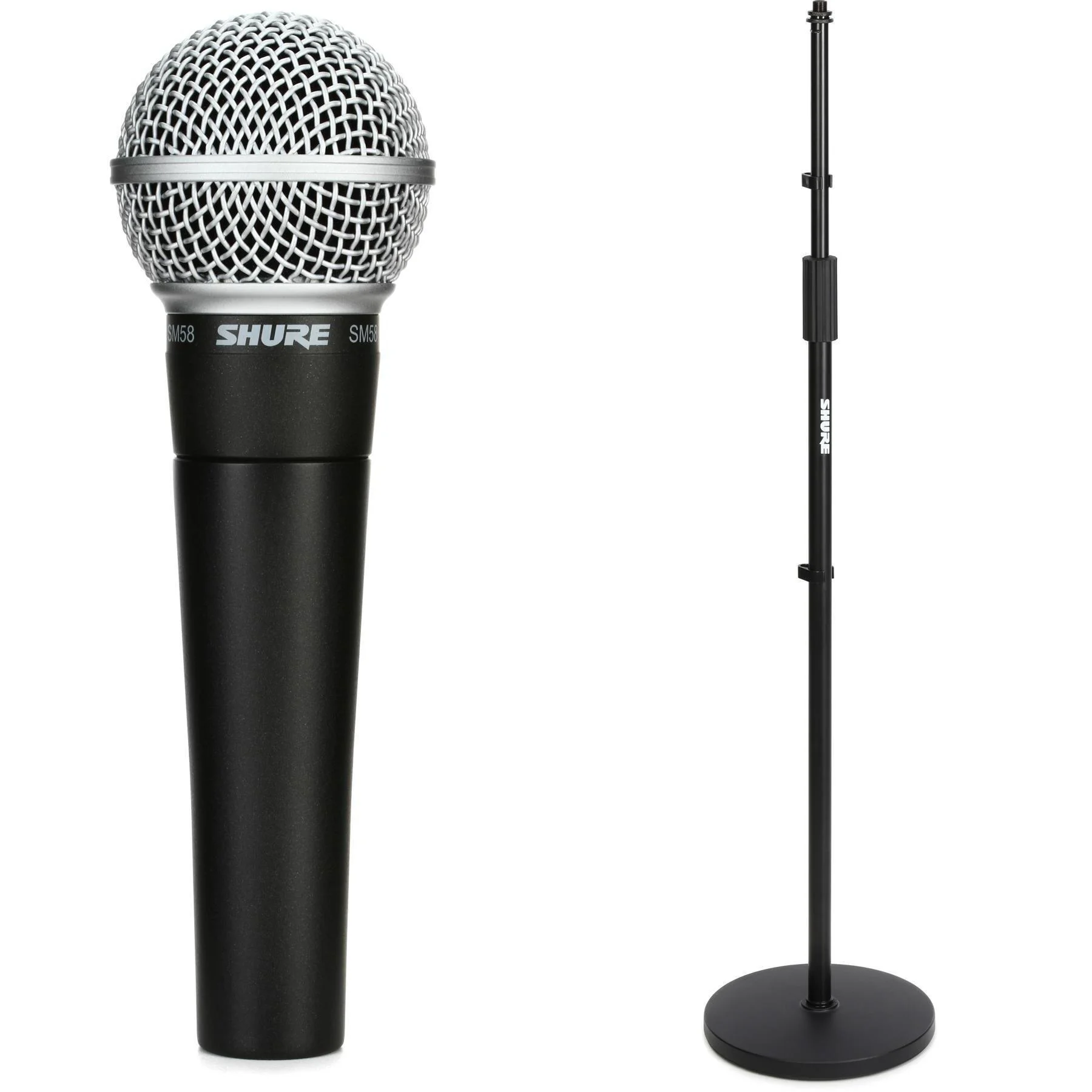 Shure SM58 心形指向动圈人声麦克风，配 10 英寸圆底座支架