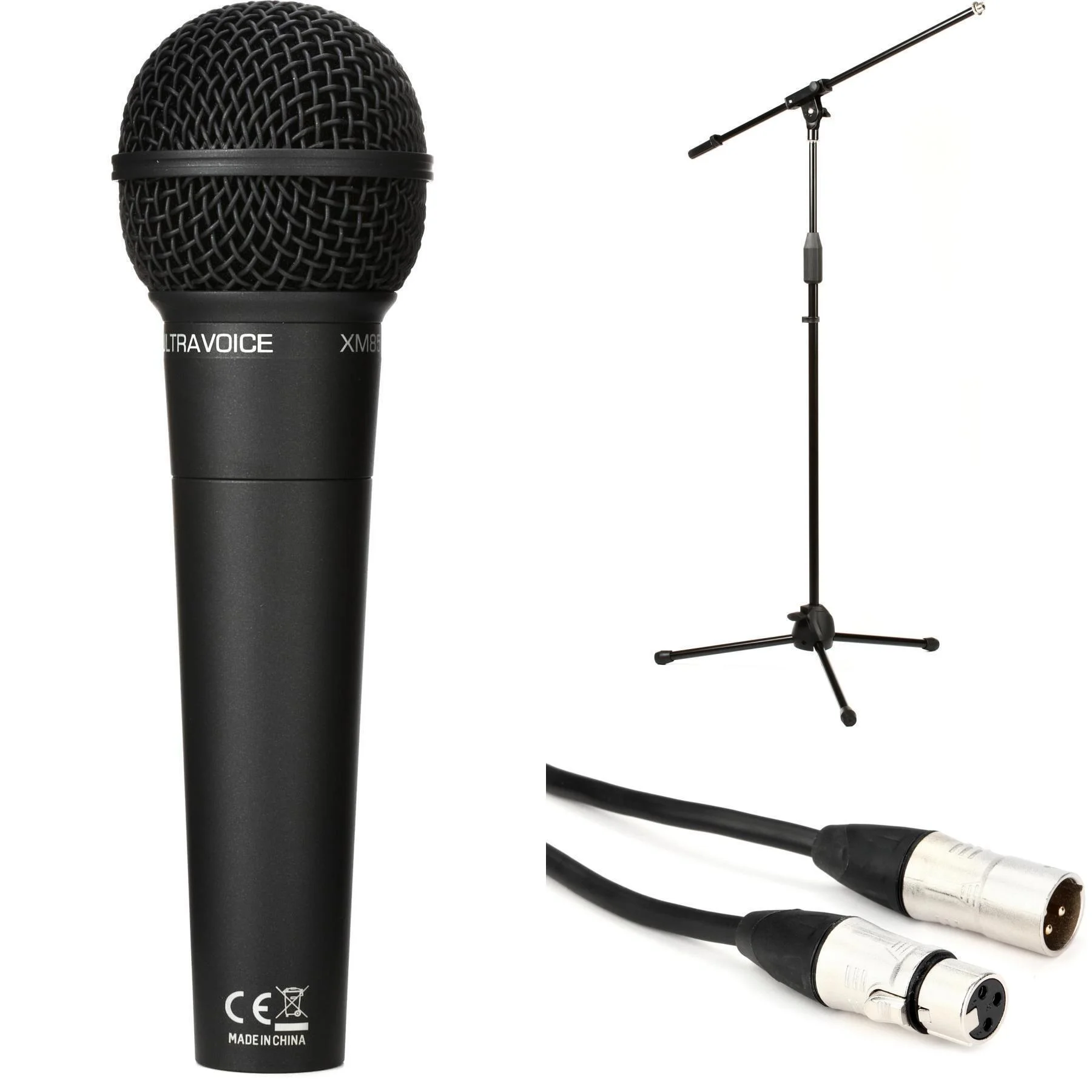 Behringer XM8500 心形指向动圈人声麦克风套装，含支架和线缆