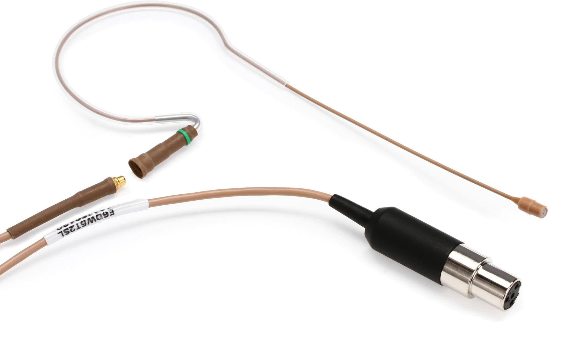 Countryman E6 指向性耳挂式麦克风，用于讲话，配 2mm 线缆和 TA4F 接头，适用于 Shure 无线系统 - 棕褐色