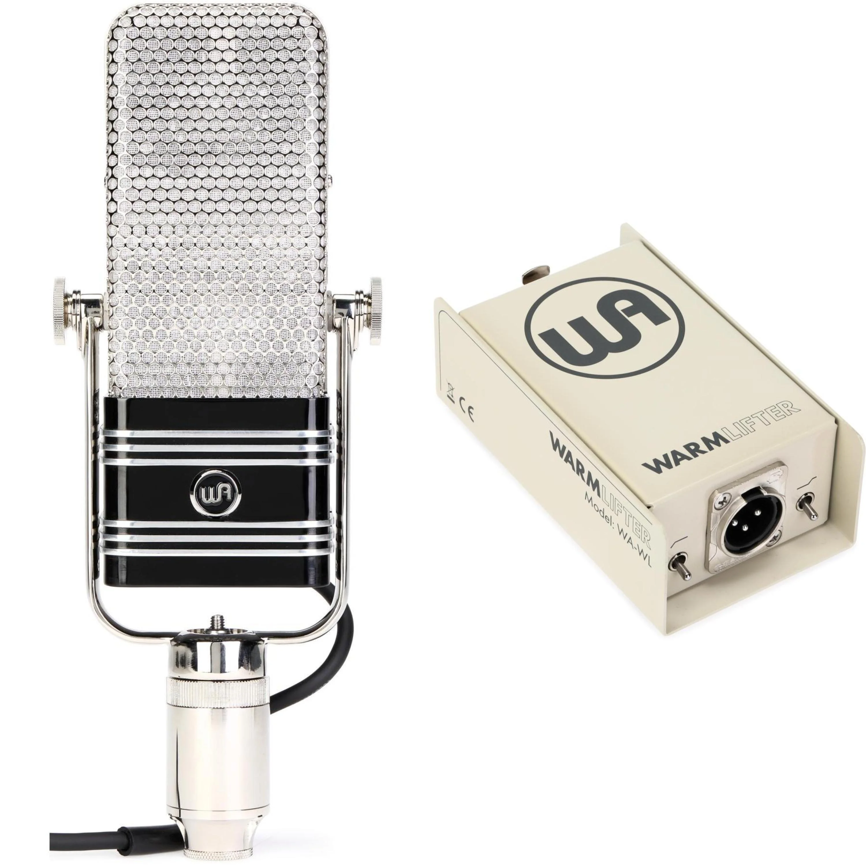Warm Audio WA-44 工作室铝带麦克风，含 Warm Lifter 前置放大器