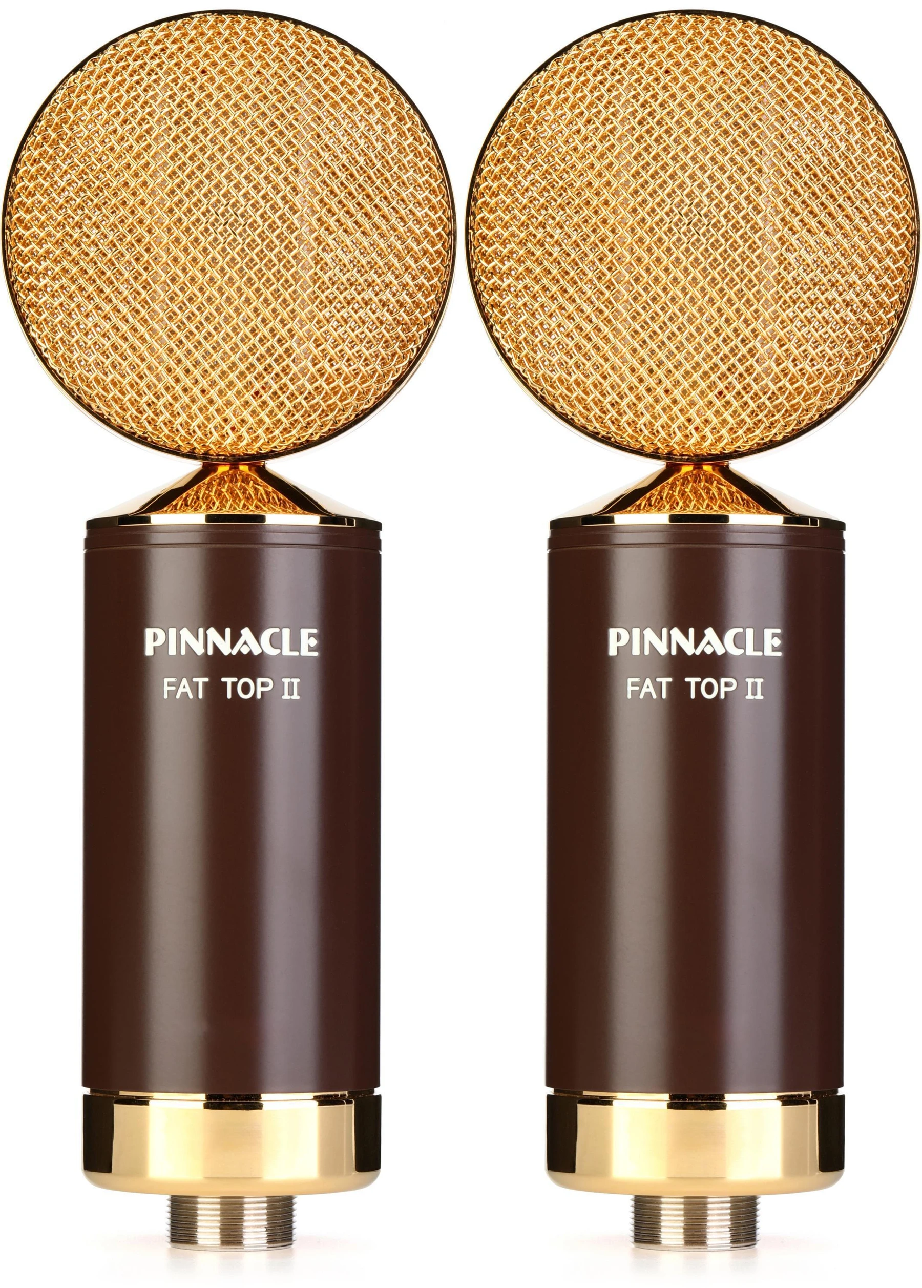 Pinnacle Microphones Fat Top II 铝带麦克风立体声对，配Lundahl变压器 - 棕色