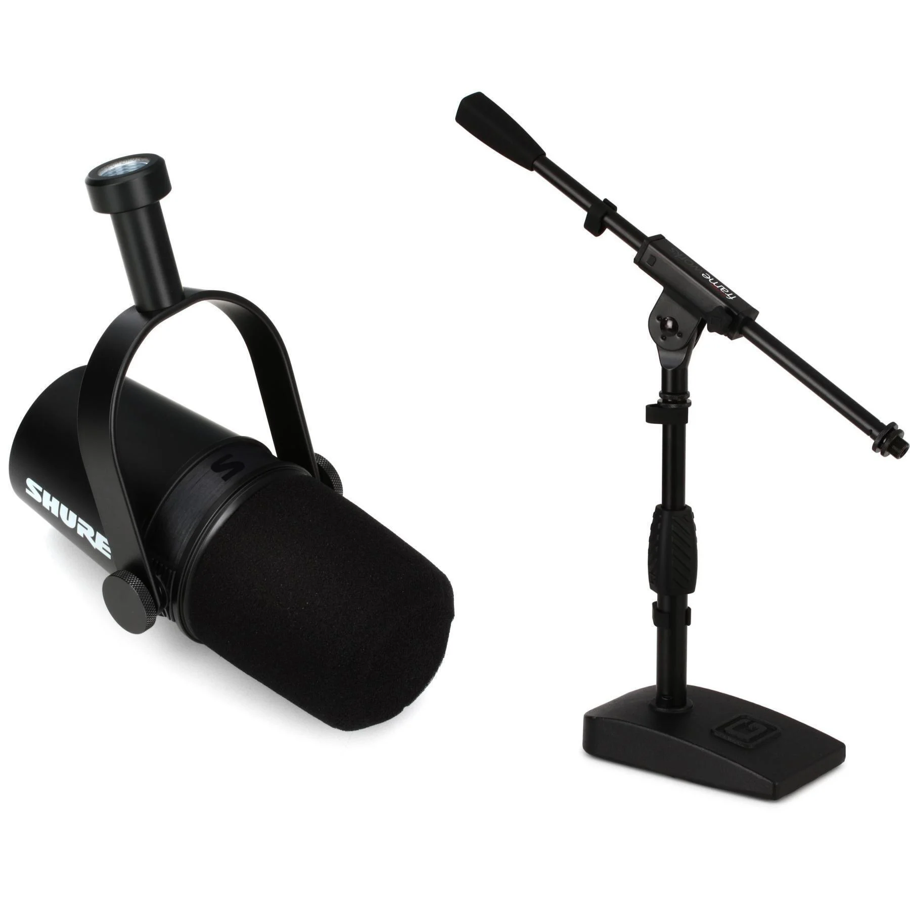 Shure MV7X 动圈广播麦克风，带桌面悬臂支架