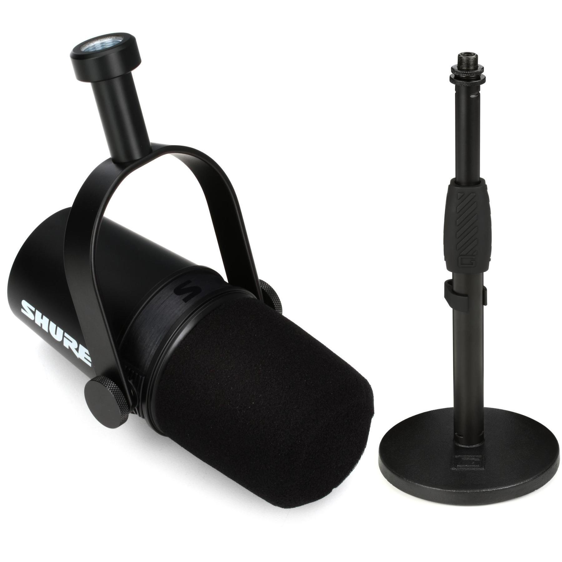 Shure MV7X 动圈广播麦克风，带桌面支架