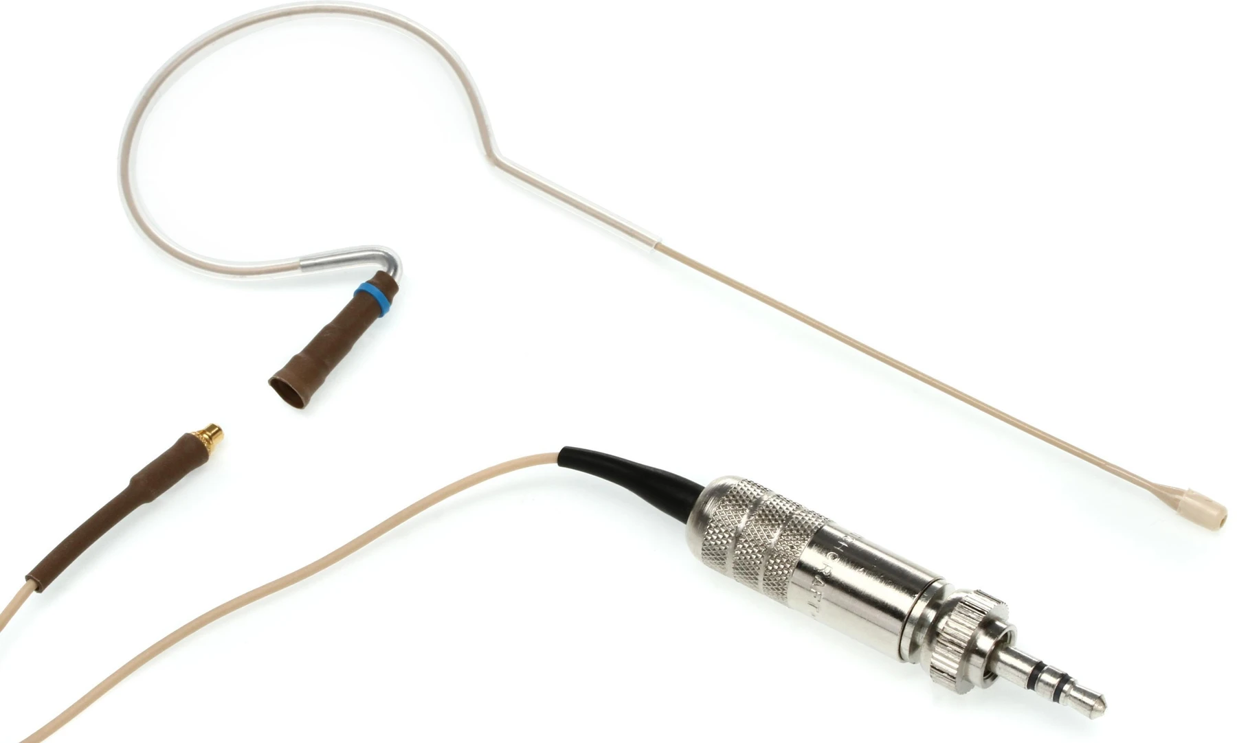 Countryman E6 全指向耳挂式麦克风 - 低增益，配 1mm 线缆和 3.5mm 接口，适用于 Sennheiser 无线系统 - 浅米色