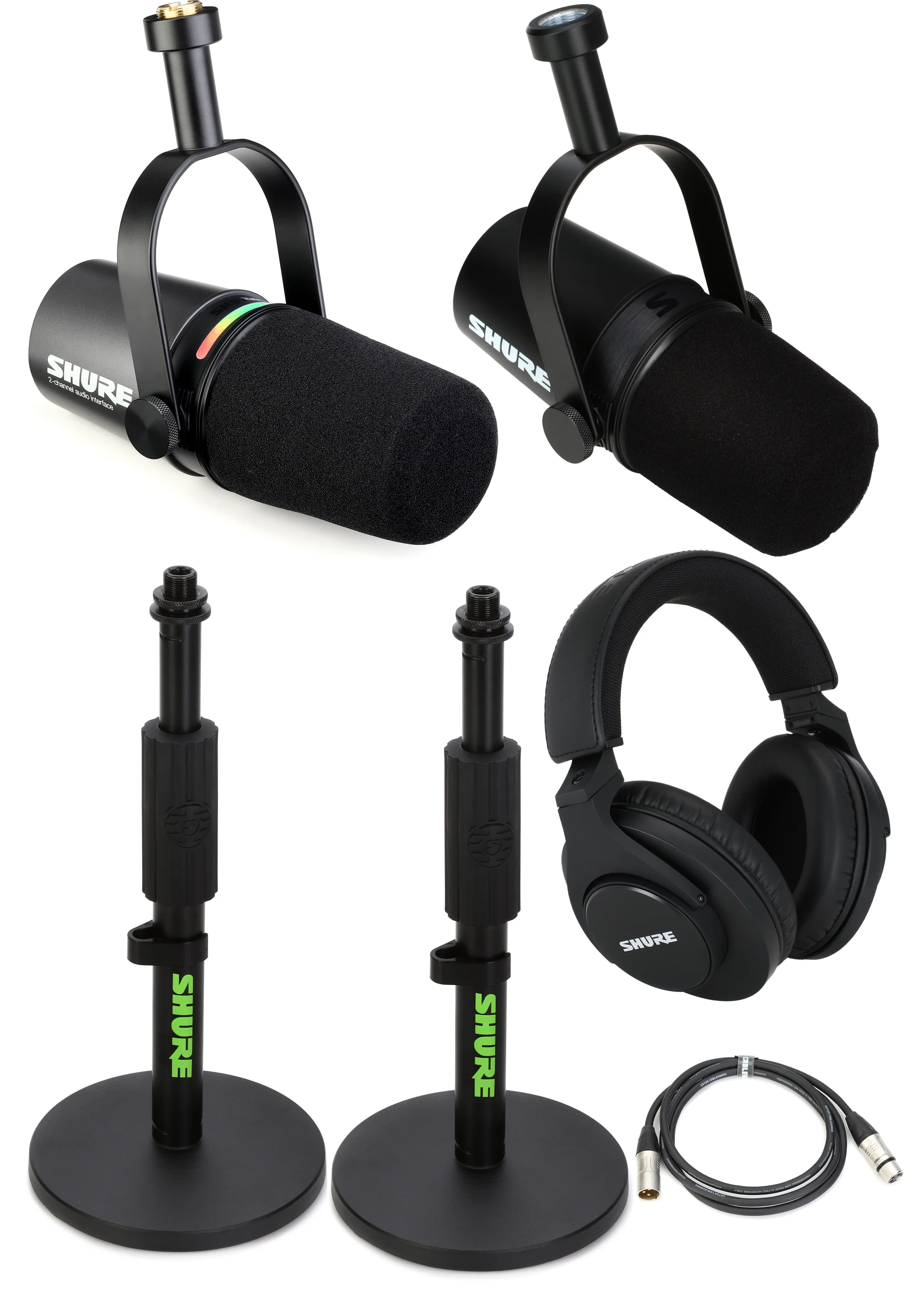 Shure MV7i、MV7X 和 SRH440A 播客套装