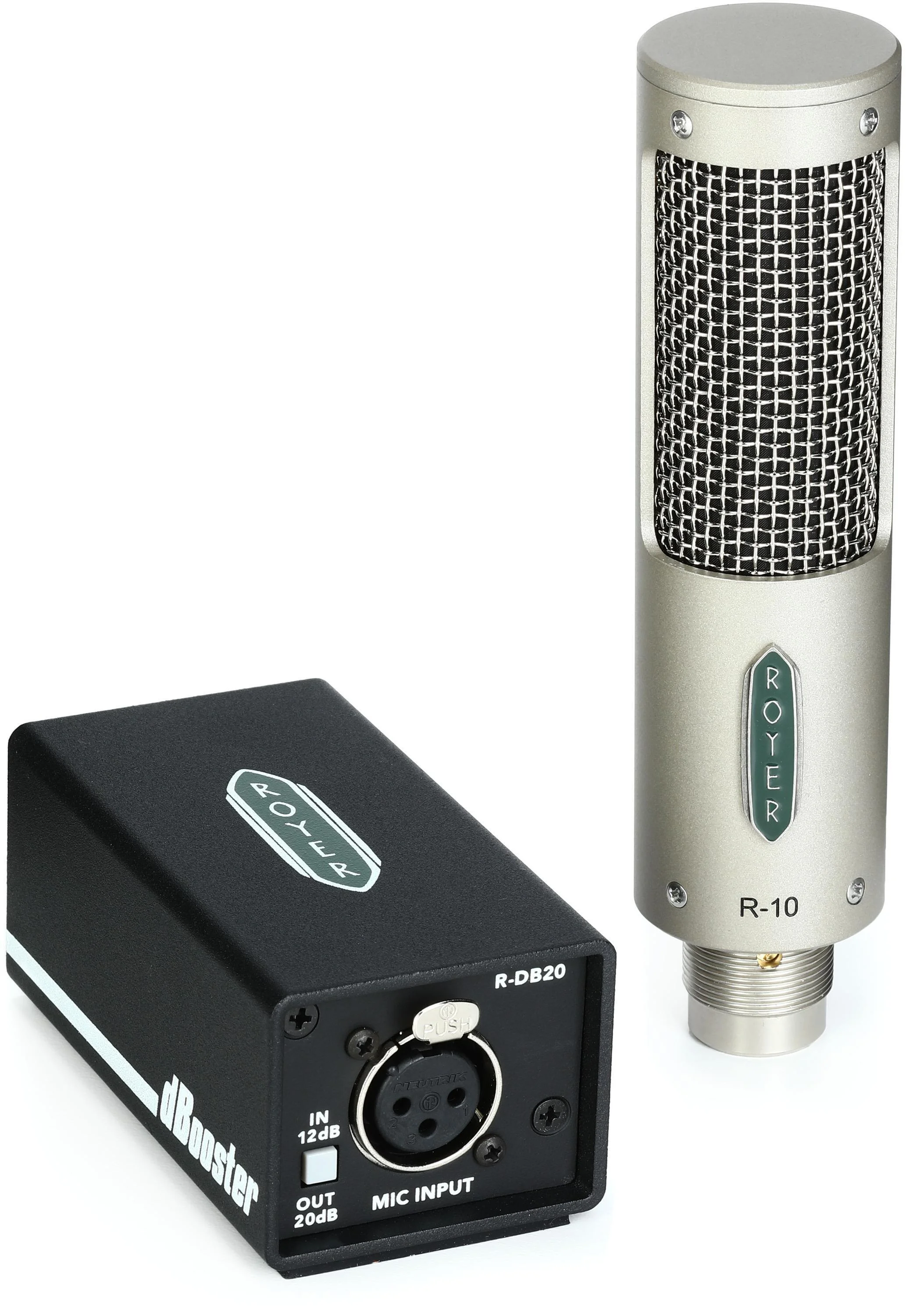 Royer R-10 铝带麦克风和 dBooster 套装