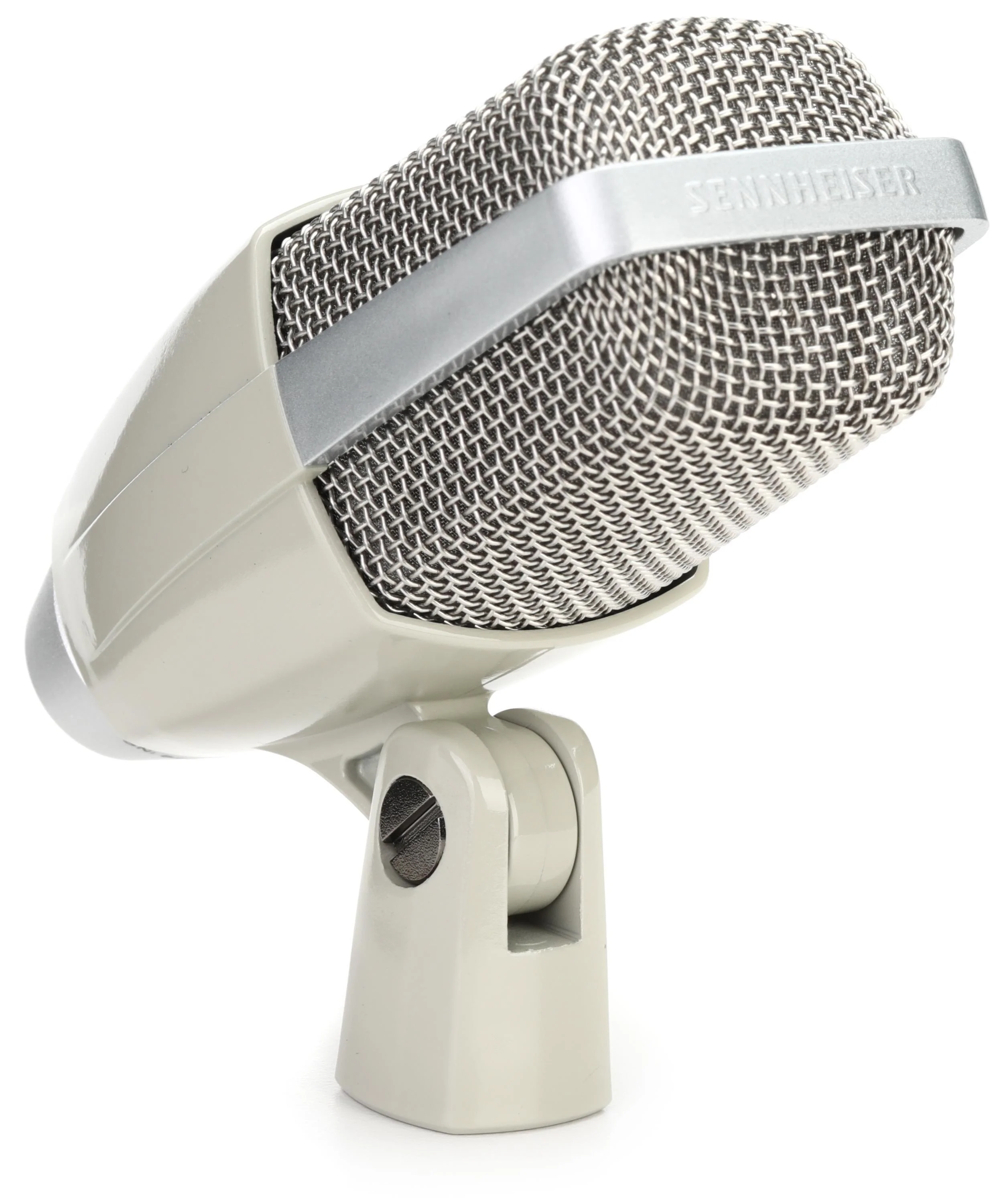 Sennheiser 80周年纪念版 MD 421 Kompakt，配 MZH 鼓麦克风夹 - 复古灰