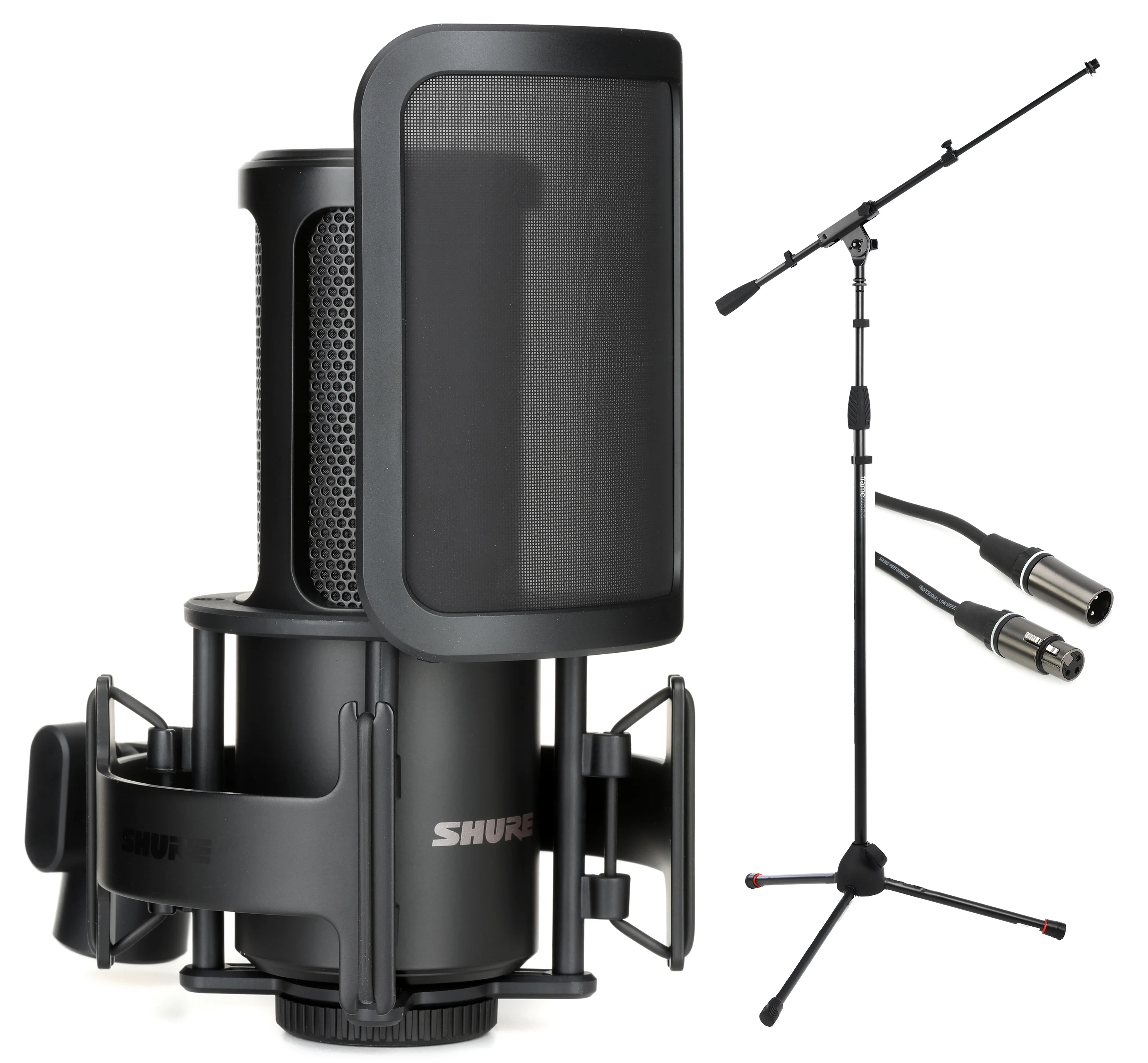 Shure SM4 双振膜电容家庭录音麦克风套装，含支架和线缆