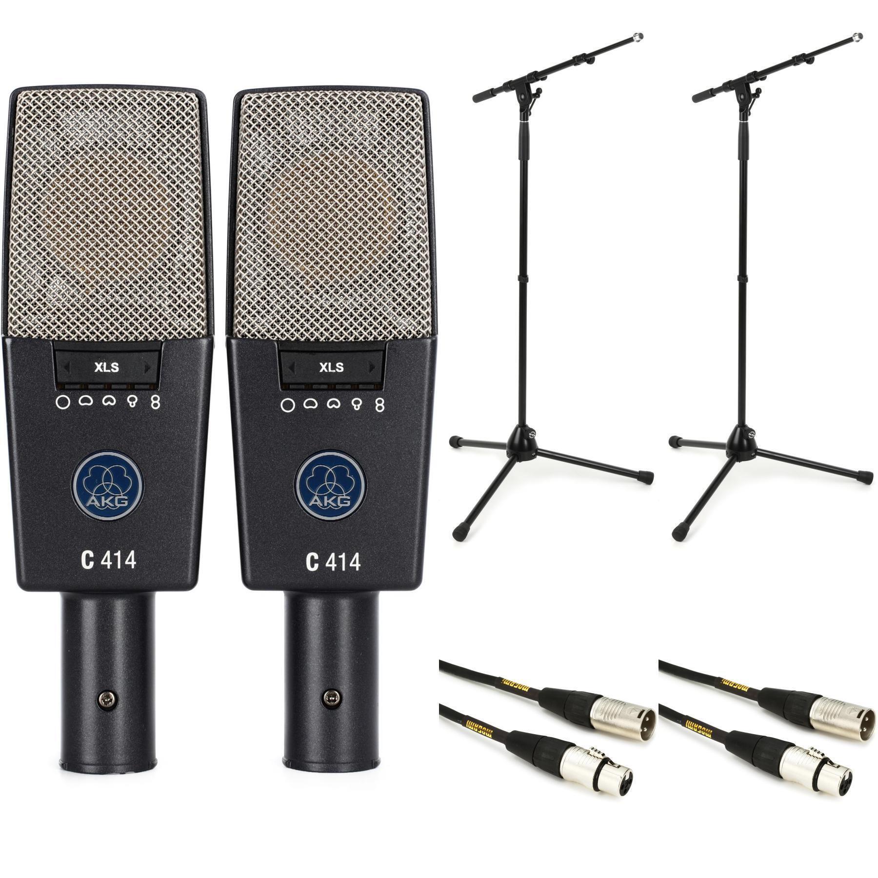 AKG C414 XLS/ST 配对套装，含支架和线缆