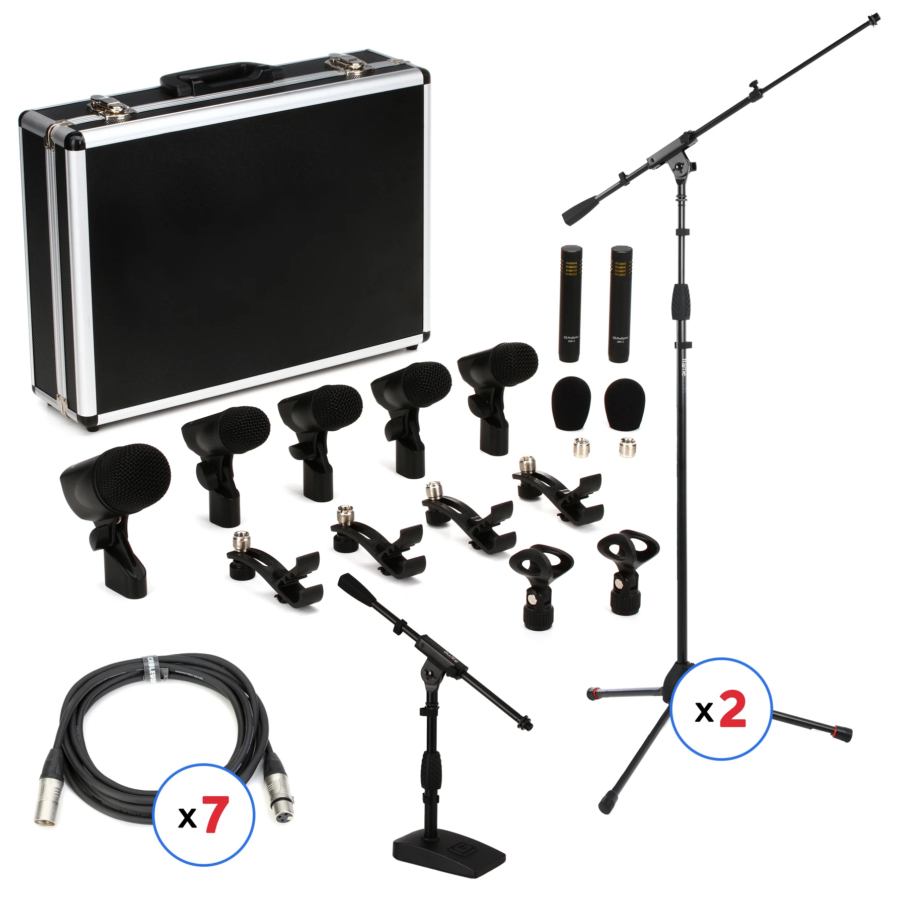 PreSonus DM-7 鼓麦克风套装，含支架和线缆