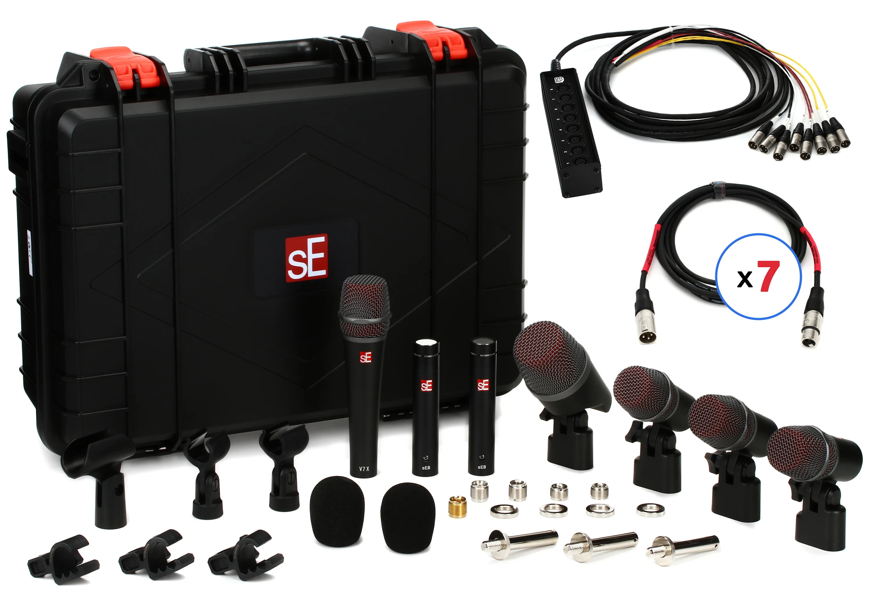 sE Electronics V Pack Arena 鼓麦克风套装，含蛇形线和线缆
