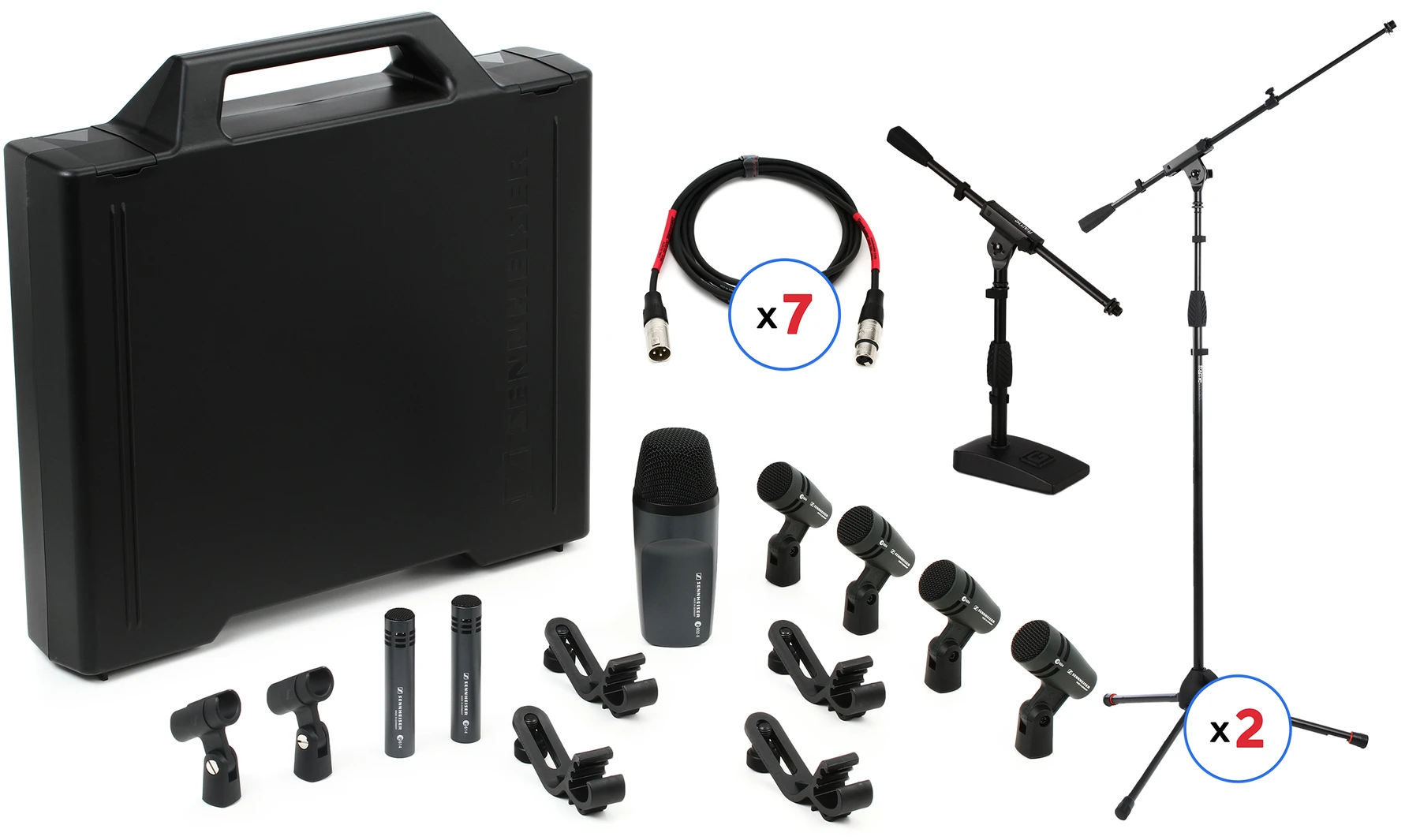 Sennheiser e 600 鼓麦克风套装，含支架和线缆