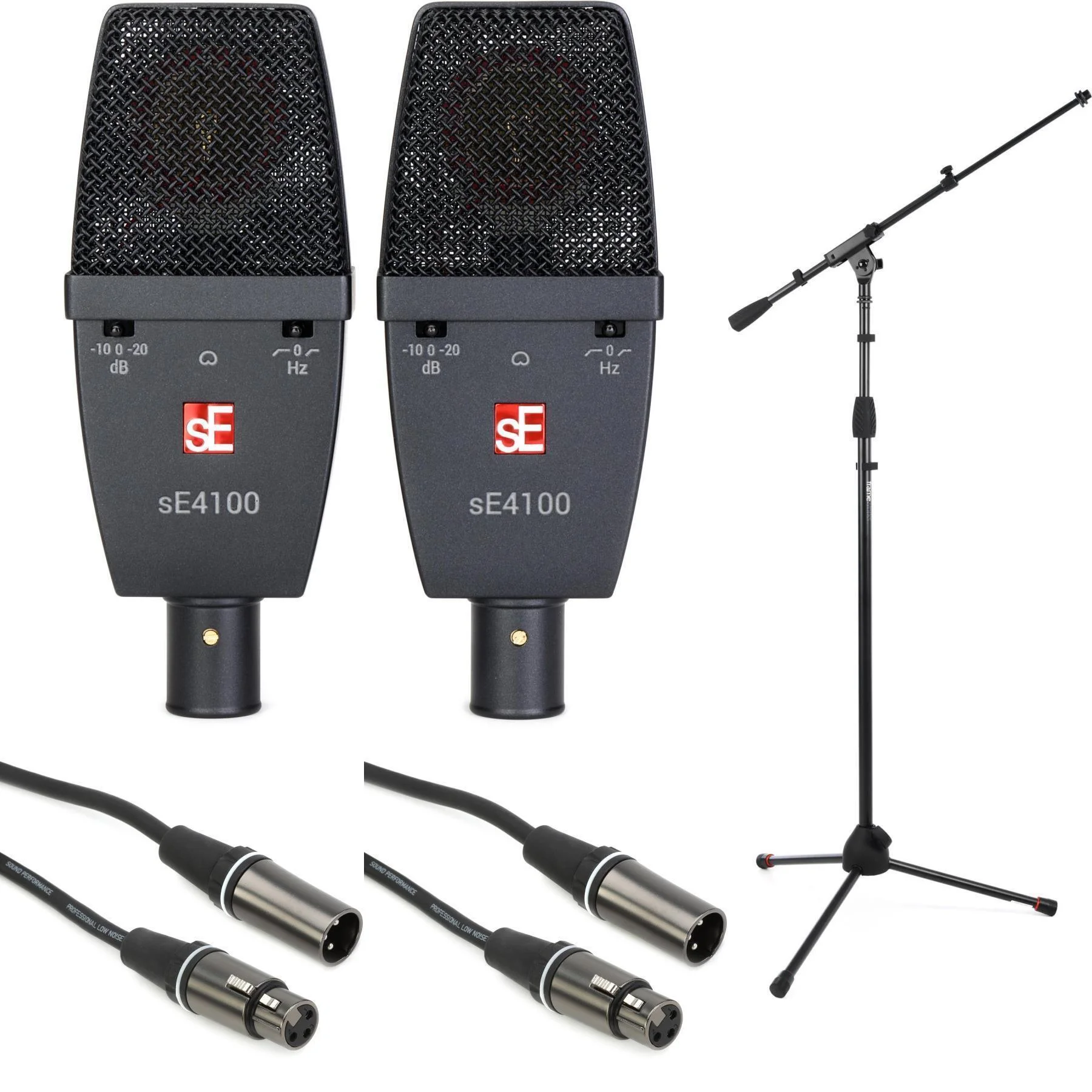 sE Electronics sE4100 大振膜电容麦克风，含支架和线缆 - 匹配一对